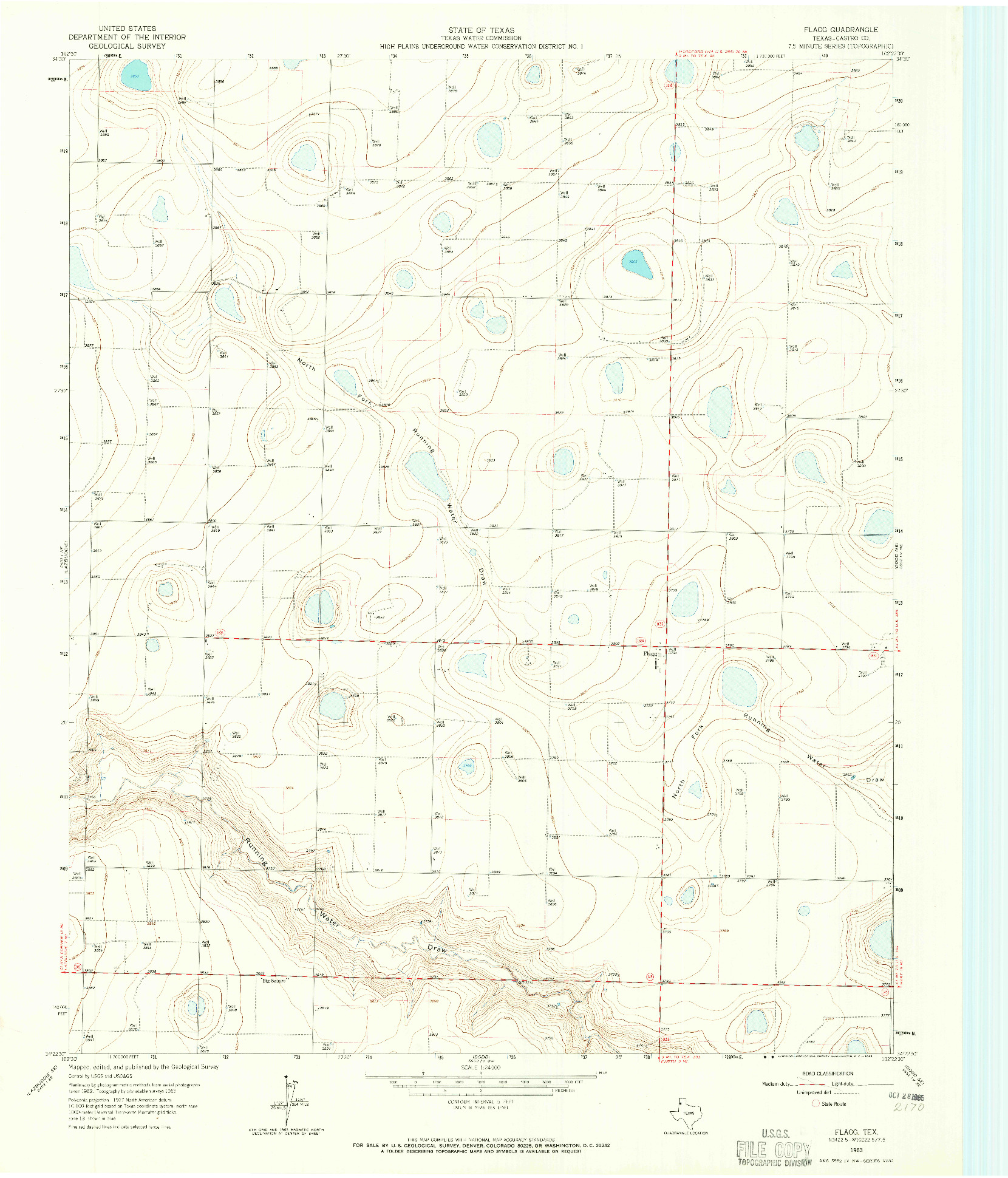 USGS 1:24000-SCALE QUADRANGLE FOR FLAGG, TX 1963