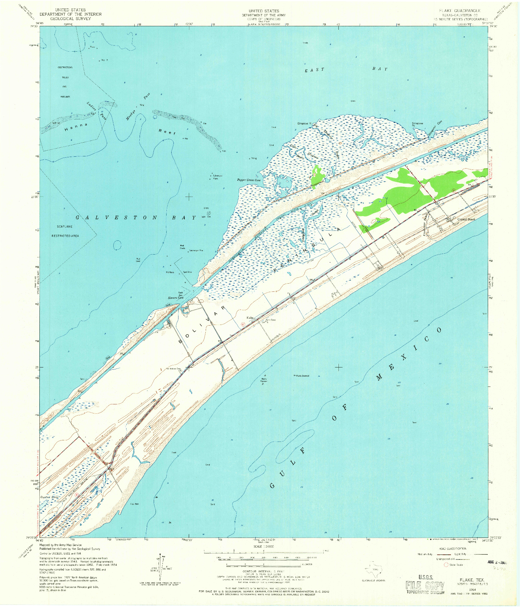 USGS 1:24000-SCALE QUADRANGLE FOR FLAKE, TX 1954