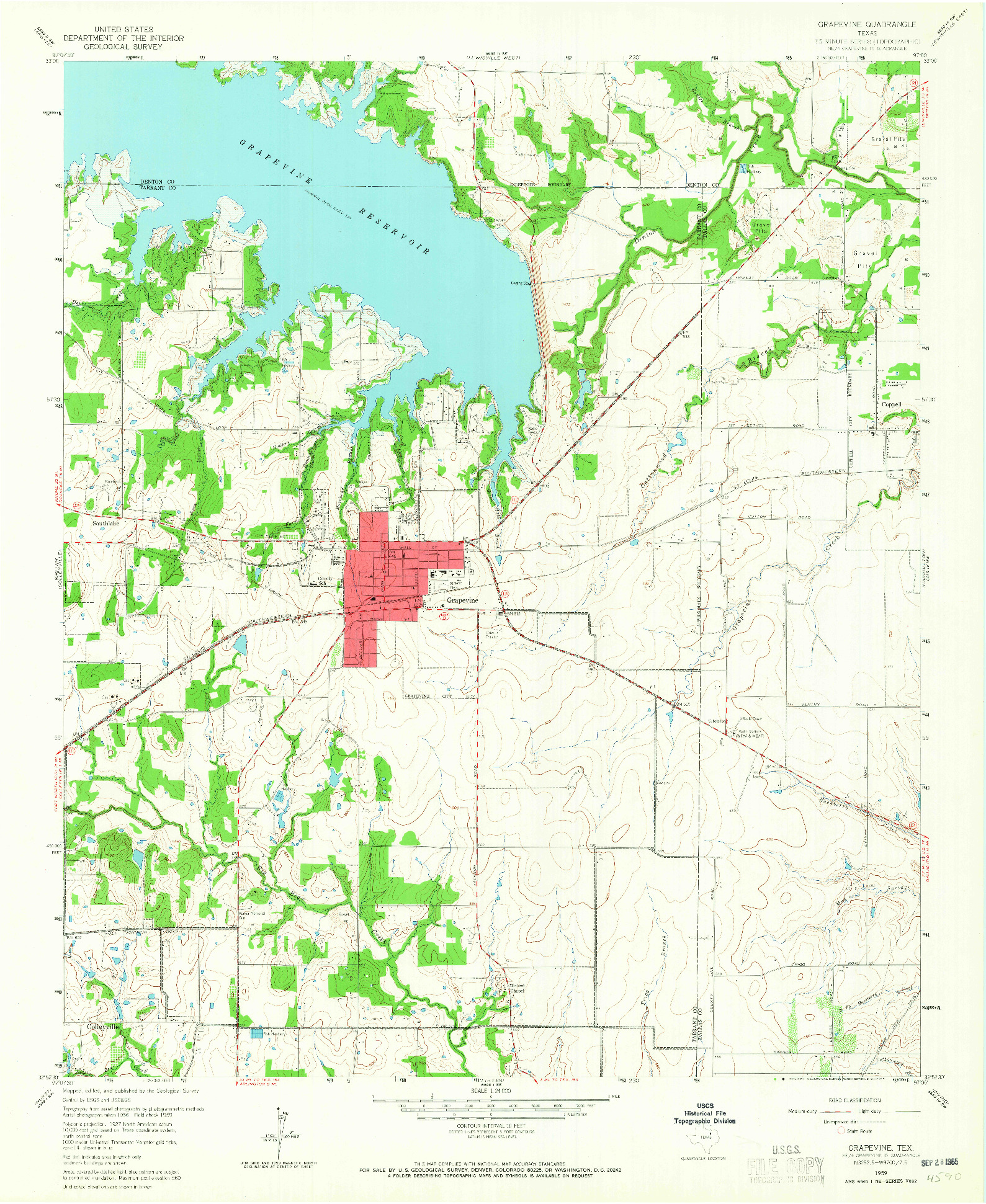 USGS 1:24000-SCALE QUADRANGLE FOR GRAPEVINE, TX 1959