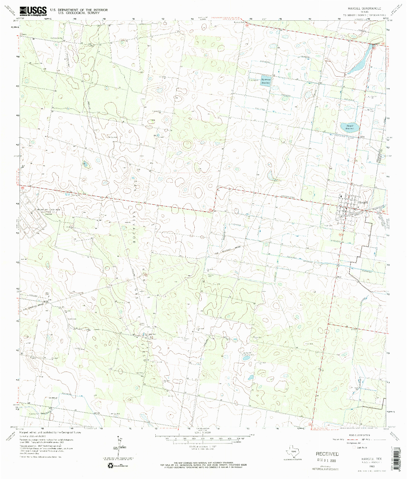 USGS 1:24000-SCALE QUADRANGLE FOR HARGILL, TX 1963