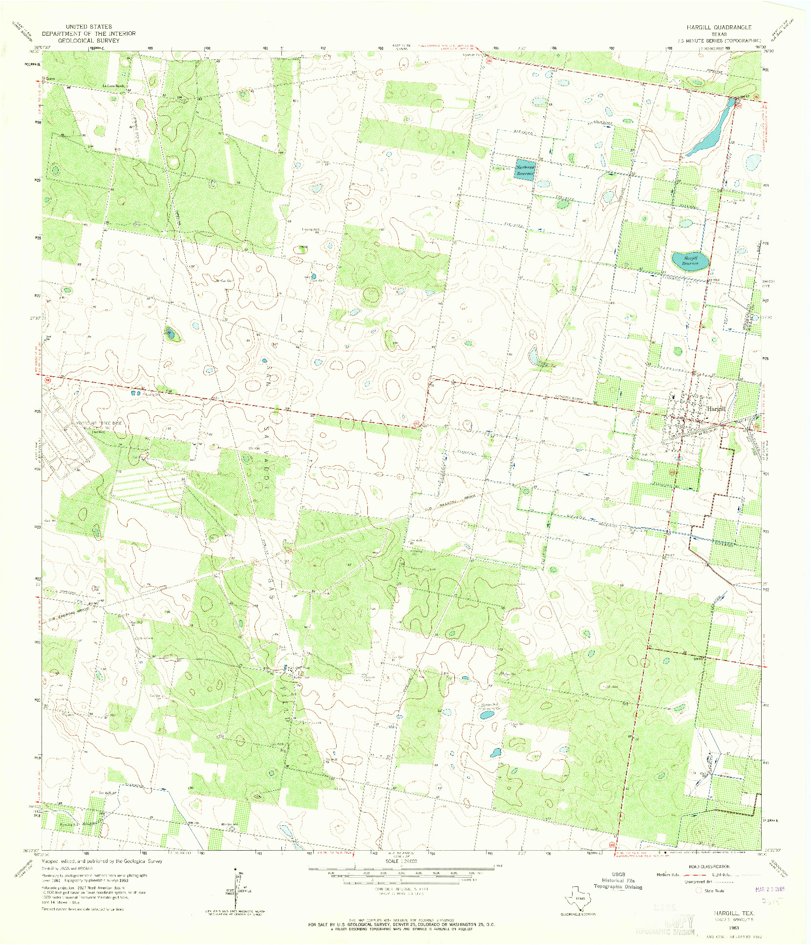 USGS 1:24000-SCALE QUADRANGLE FOR HARGILL, TX 1963