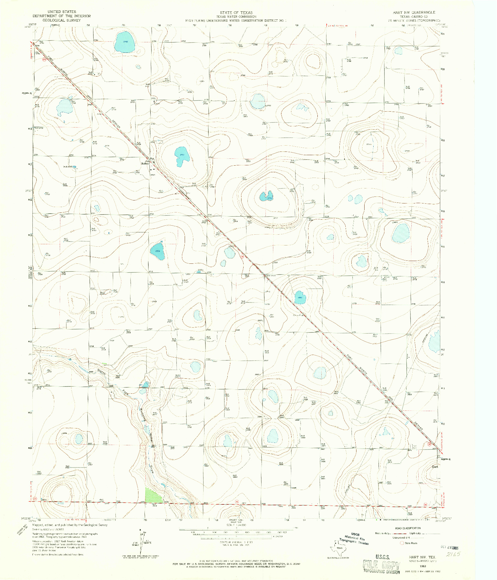 USGS 1:24000-SCALE QUADRANGLE FOR HART NW, TX 1963