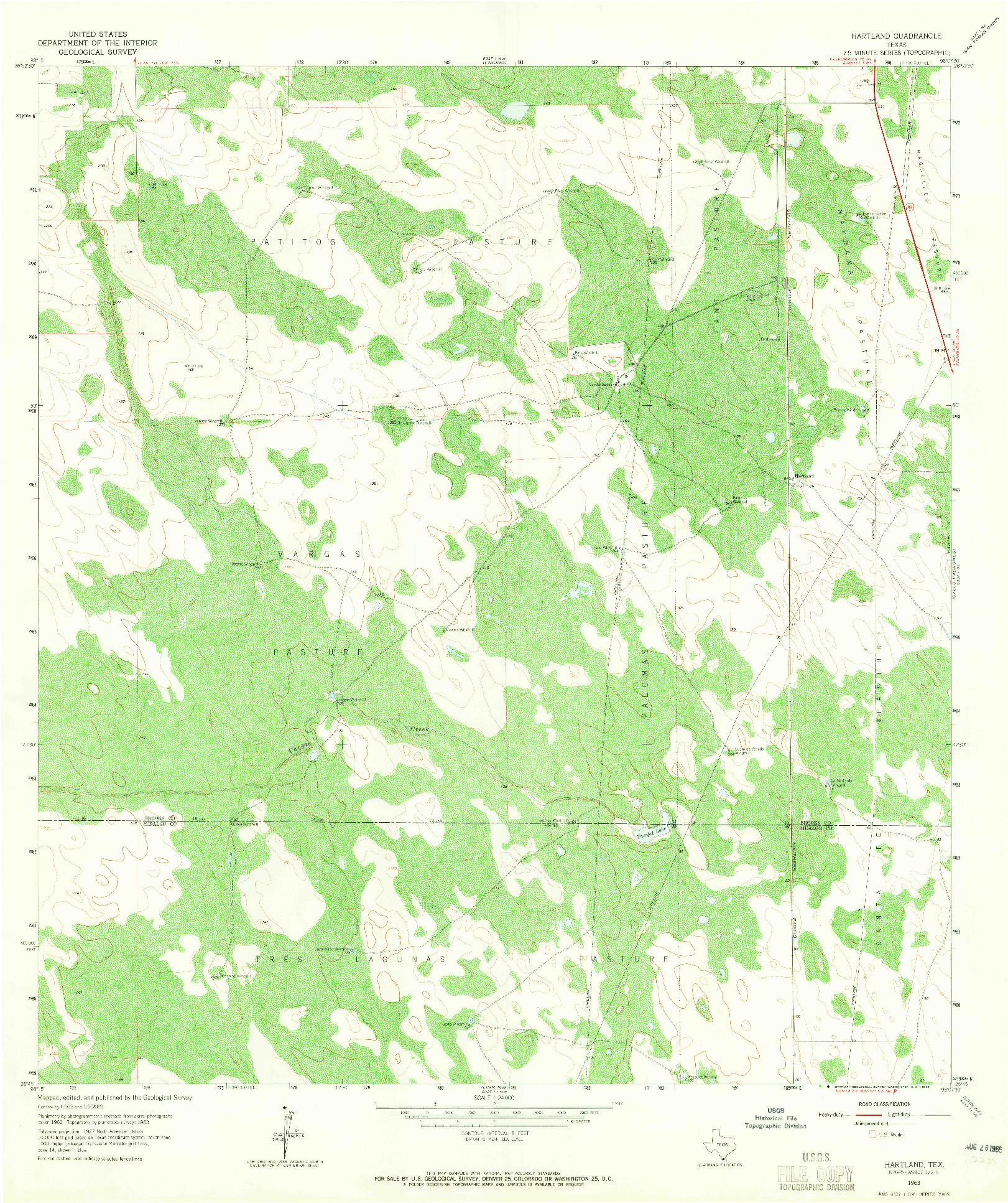 USGS 1:24000-SCALE QUADRANGLE FOR HARTLAND, TX 1963