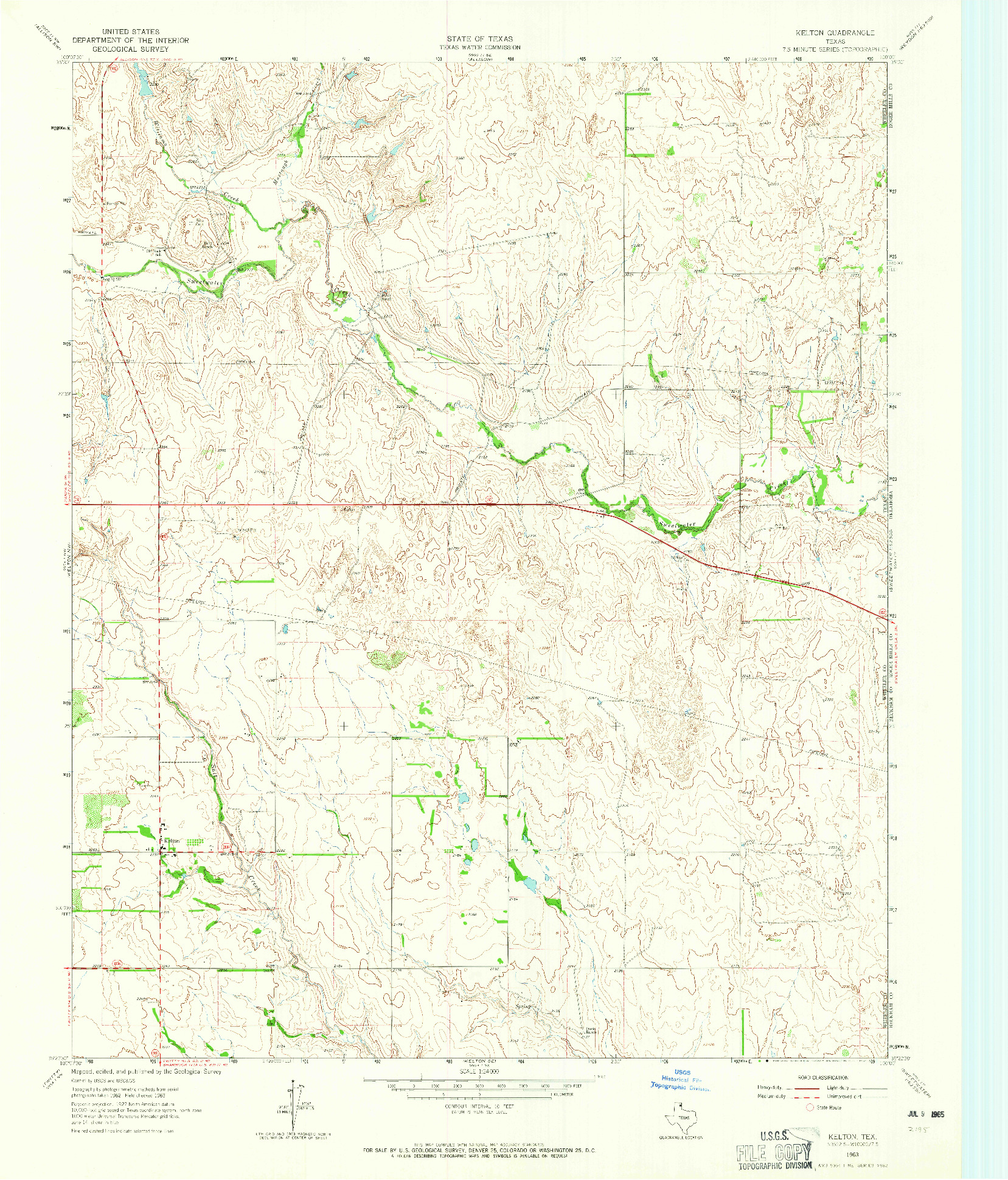 USGS 1:24000-SCALE QUADRANGLE FOR KELTON, TX 1963