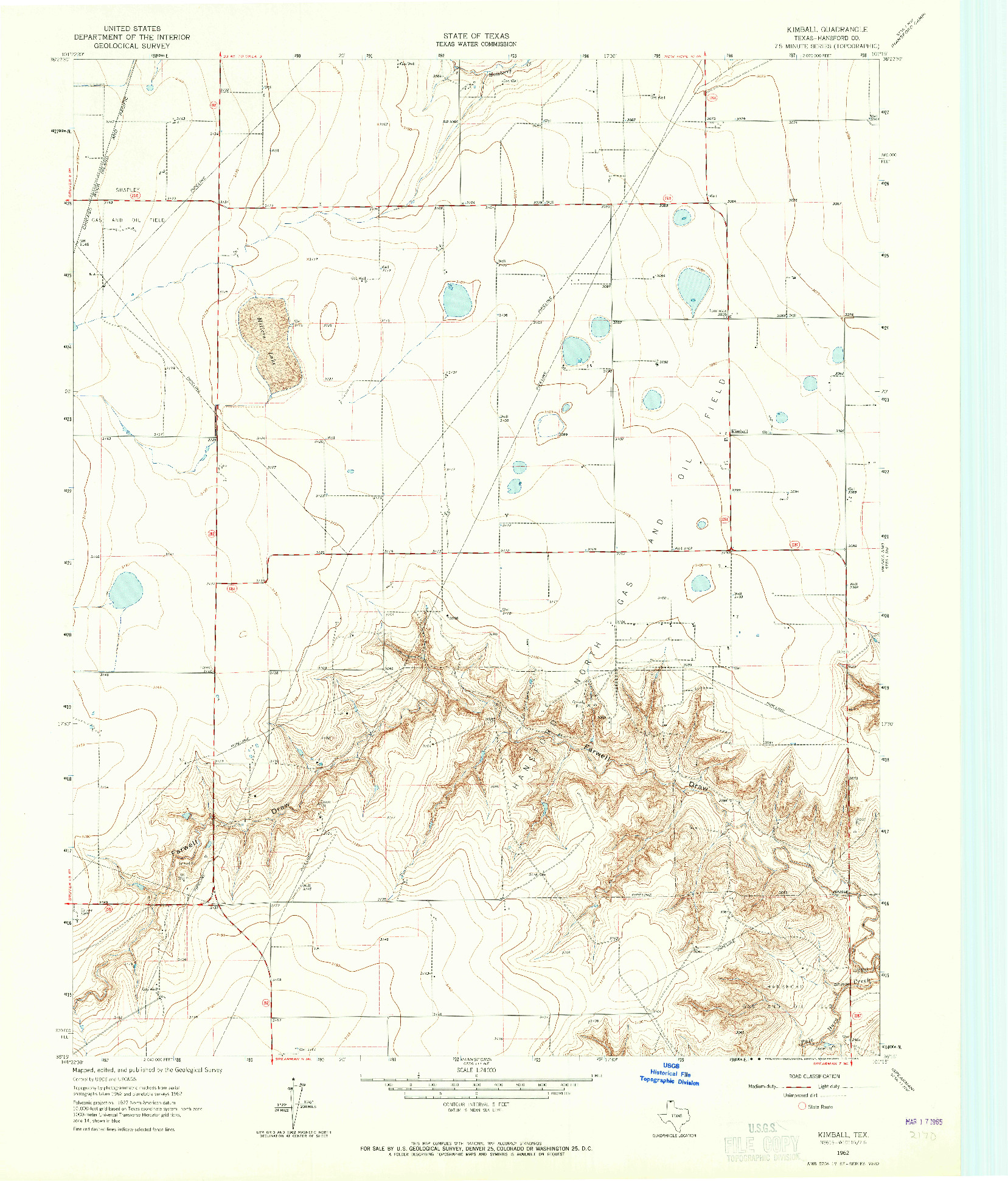 USGS 1:24000-SCALE QUADRANGLE FOR KIMBALL, TX 1962