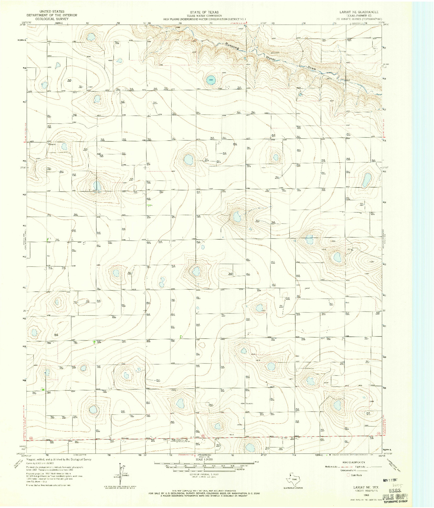 USGS 1:24000-SCALE QUADRANGLE FOR LARIAT NE, TX 1963