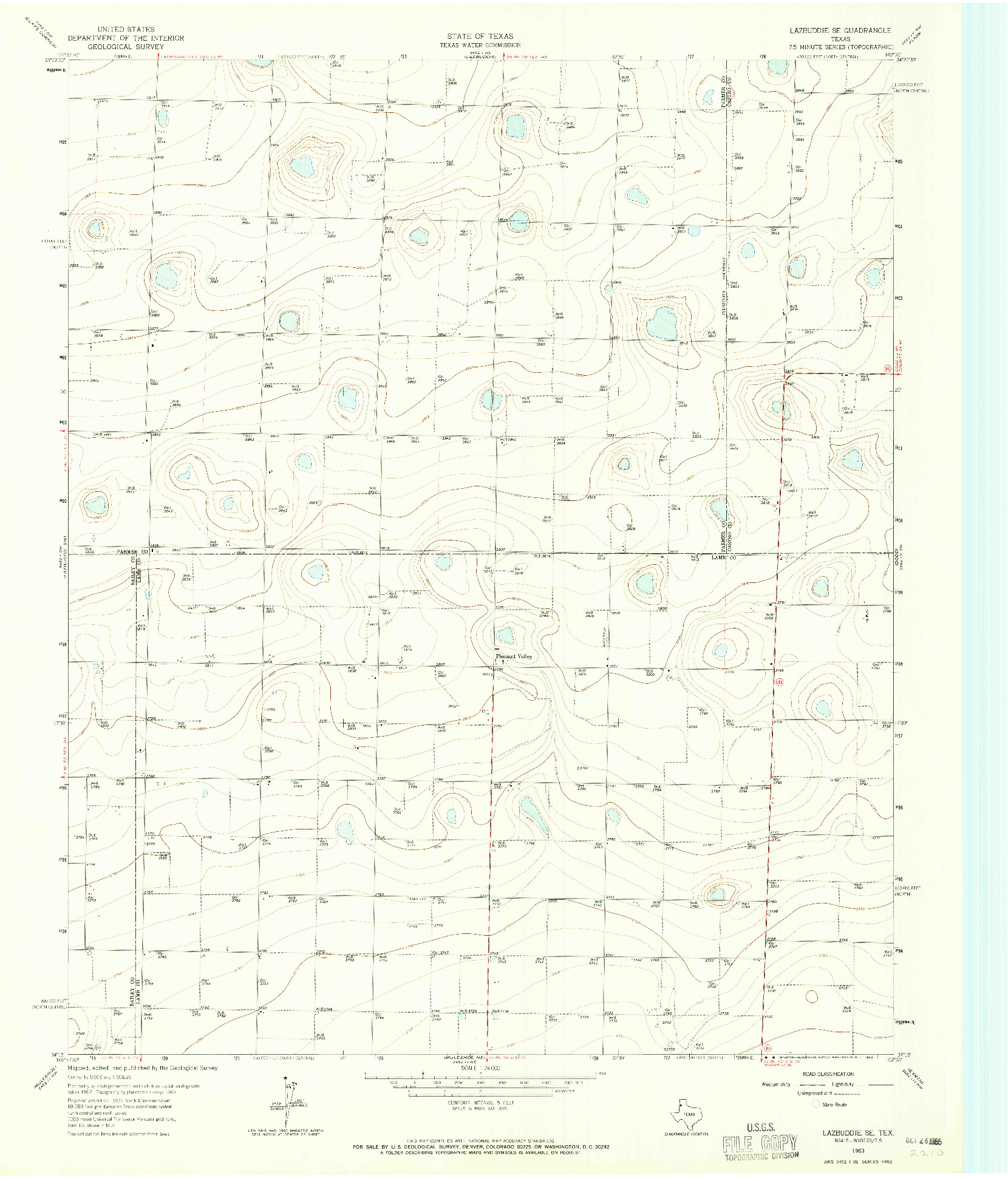 USGS 1:24000-SCALE QUADRANGLE FOR LAZBUDDIE SE, TX 1963