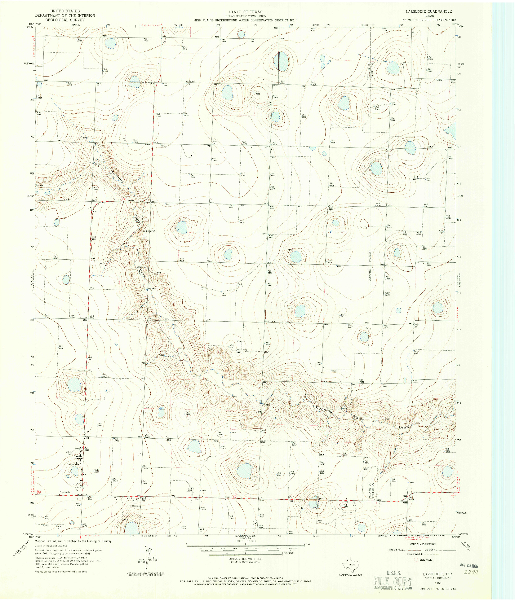 USGS 1:24000-SCALE QUADRANGLE FOR LAZBUDDIE, TX 1963
