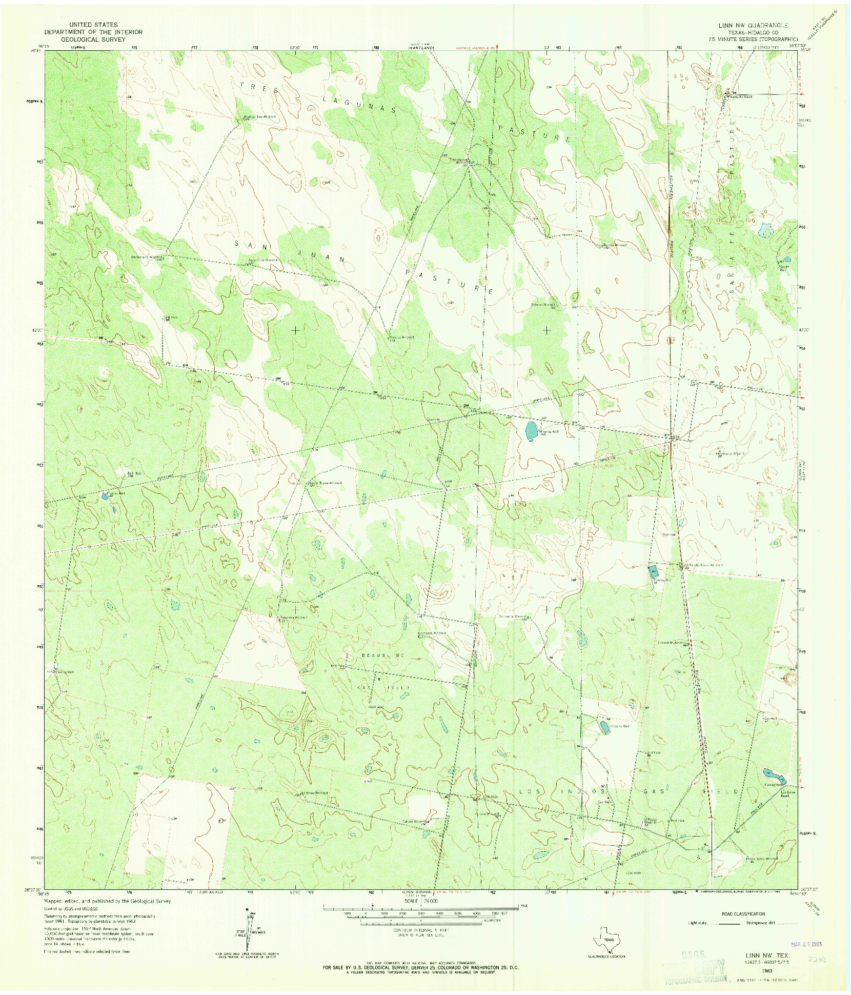 USGS 1:24000-SCALE QUADRANGLE FOR LINN NW, TX 1963