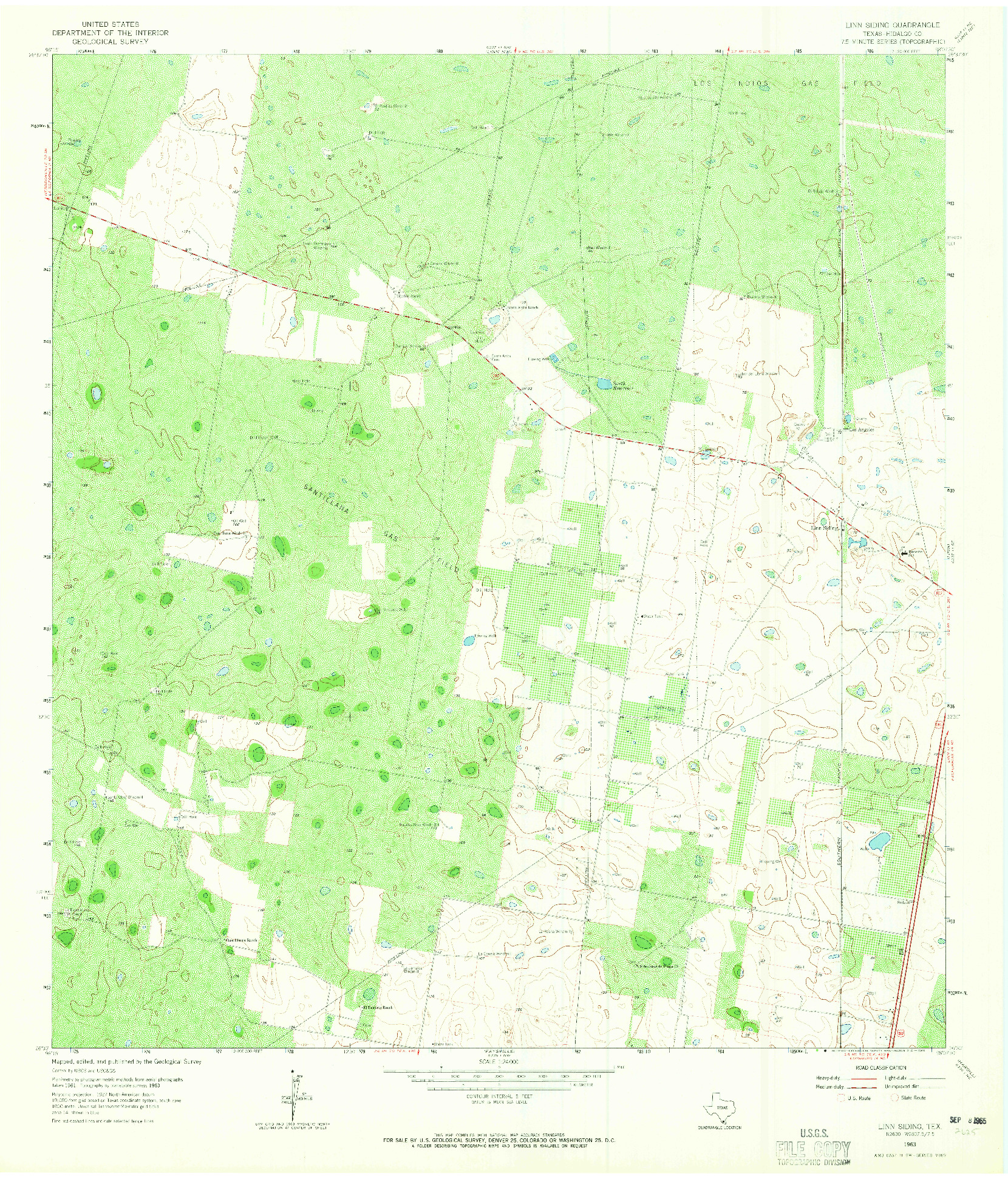 USGS 1:24000-SCALE QUADRANGLE FOR LINN SIDING, TX 1963