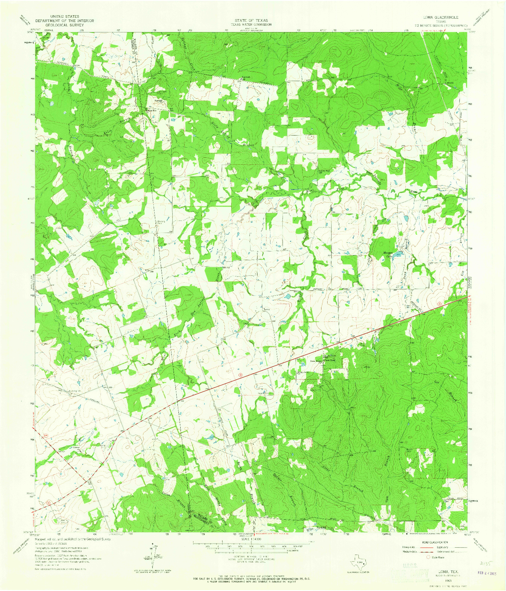 USGS 1:24000-SCALE QUADRANGLE FOR LOMA, TX 1963