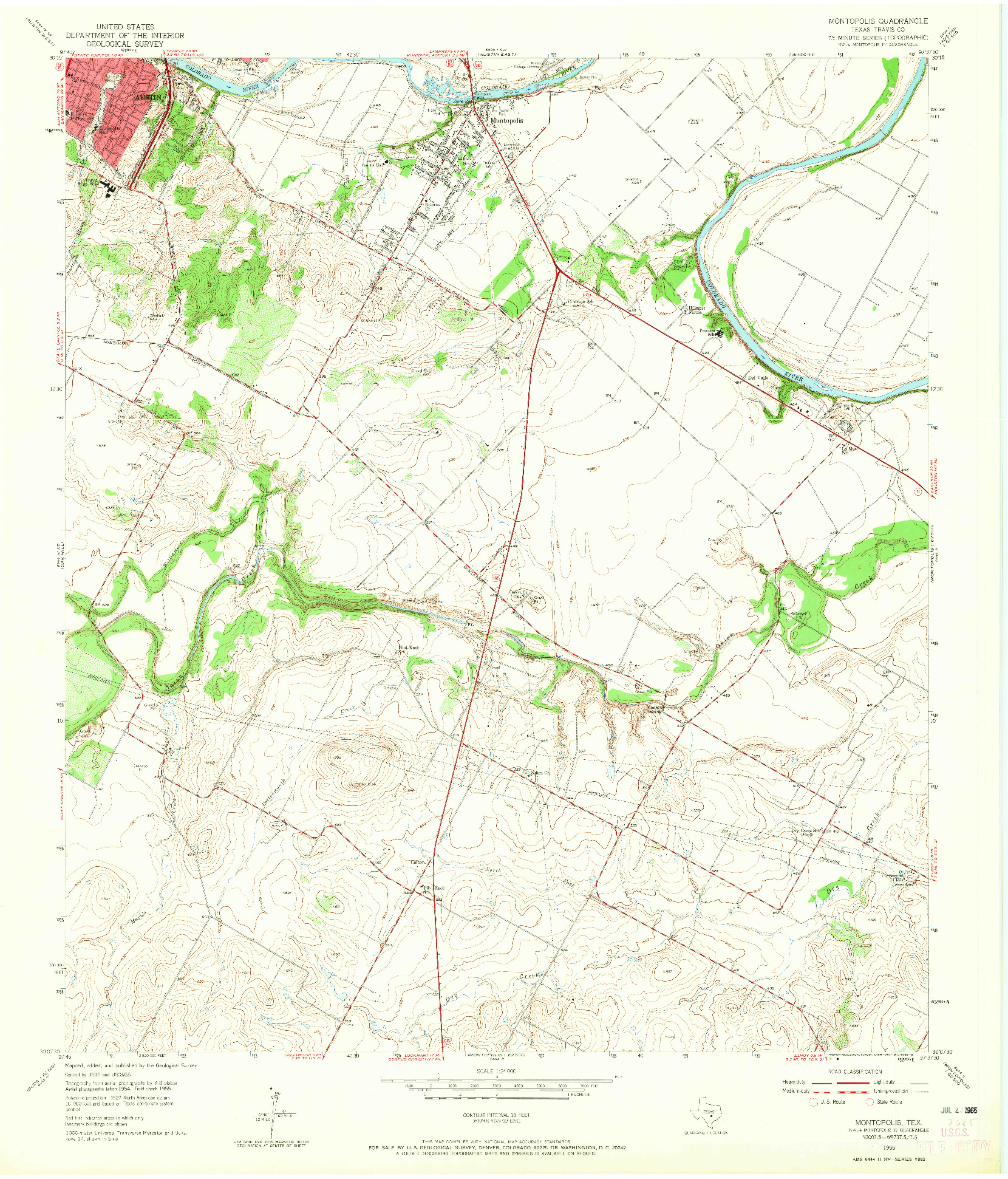 USGS 1:24000-SCALE QUADRANGLE FOR MONTOPOLIS, TX 1955
