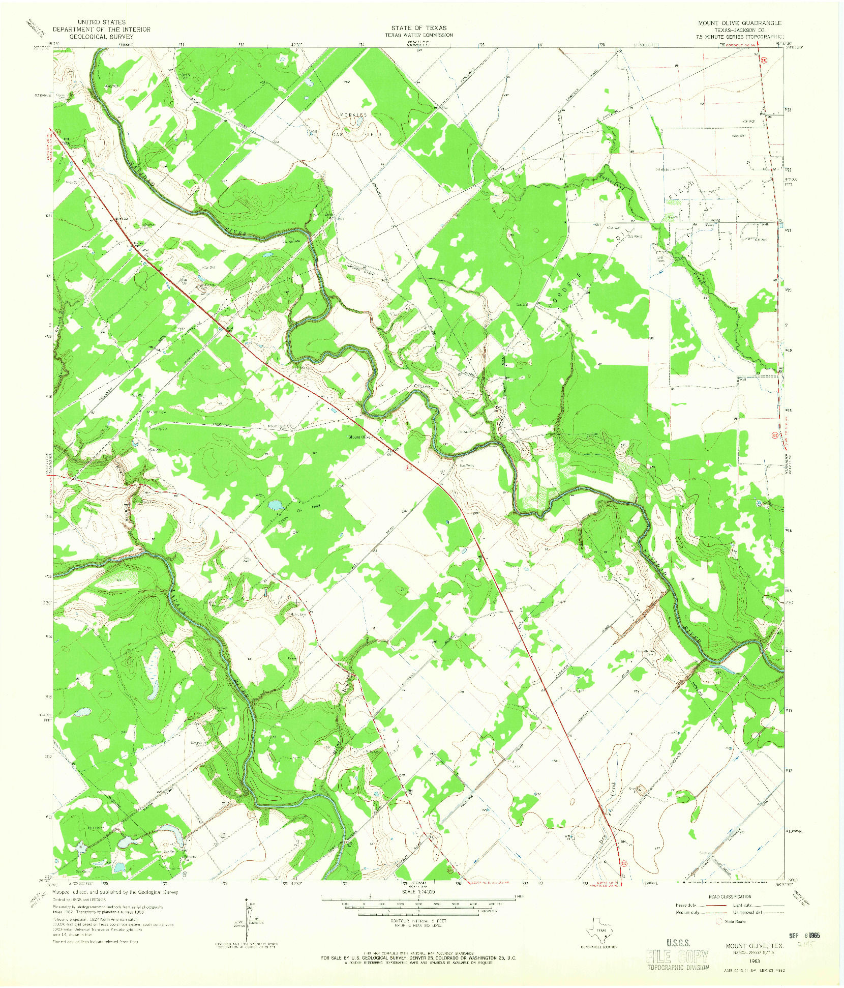 USGS 1:24000-SCALE QUADRANGLE FOR MOUNT OLIVE, TX 1963