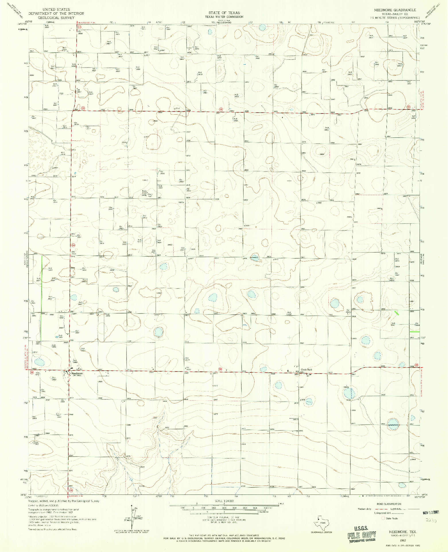 USGS 1:24000-SCALE QUADRANGLE FOR NEEDMORE, TX 1962