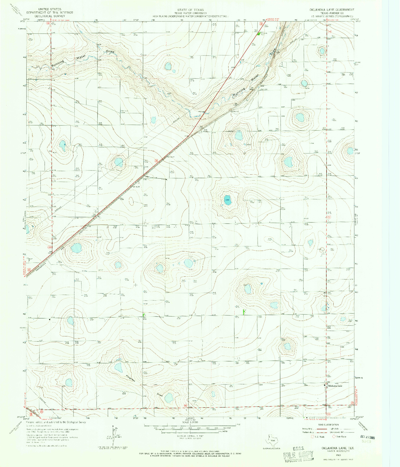 USGS 1:24000-SCALE QUADRANGLE FOR OKLAHOMA LANE, TX 1963