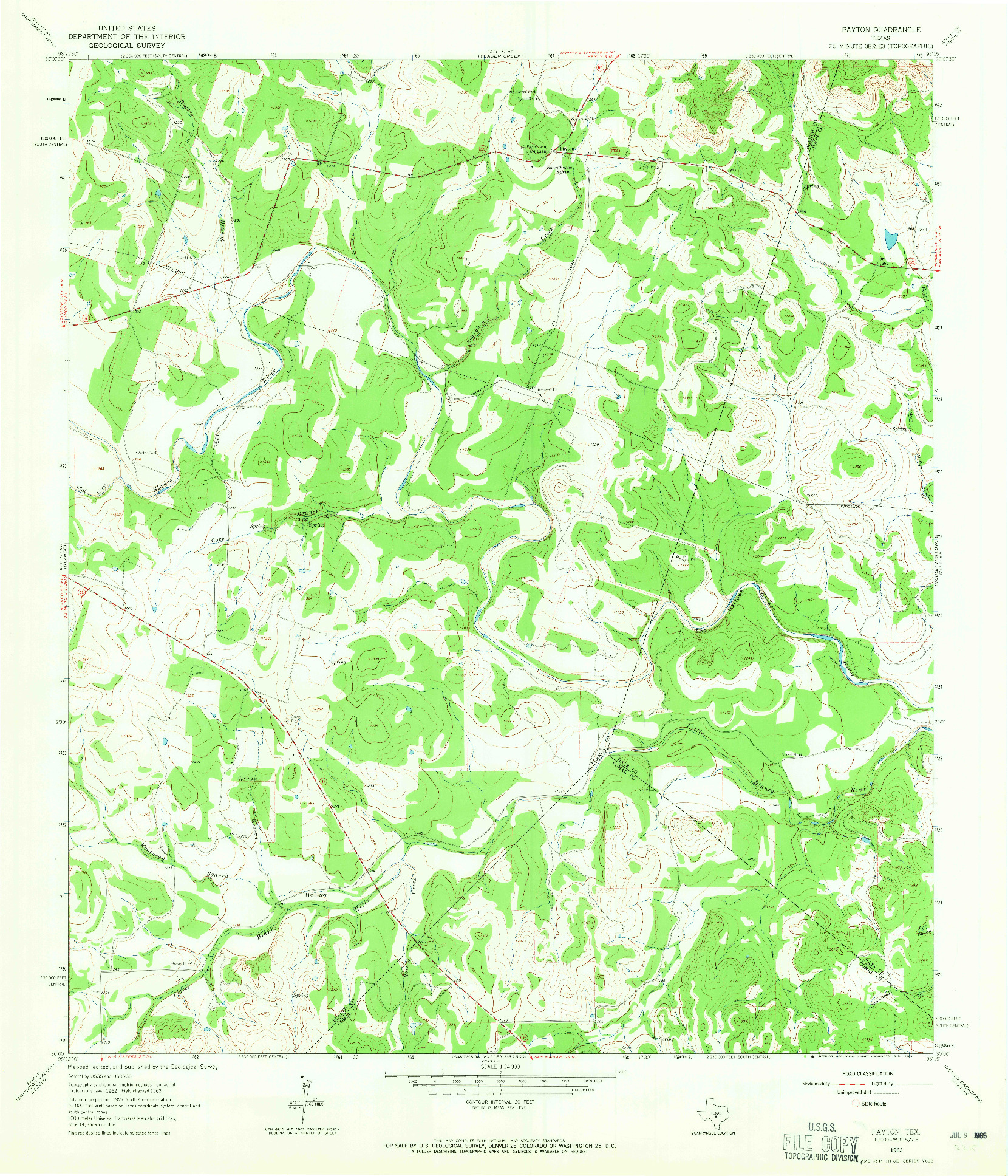 USGS 1:24000-SCALE QUADRANGLE FOR PAYTON, TX 1963