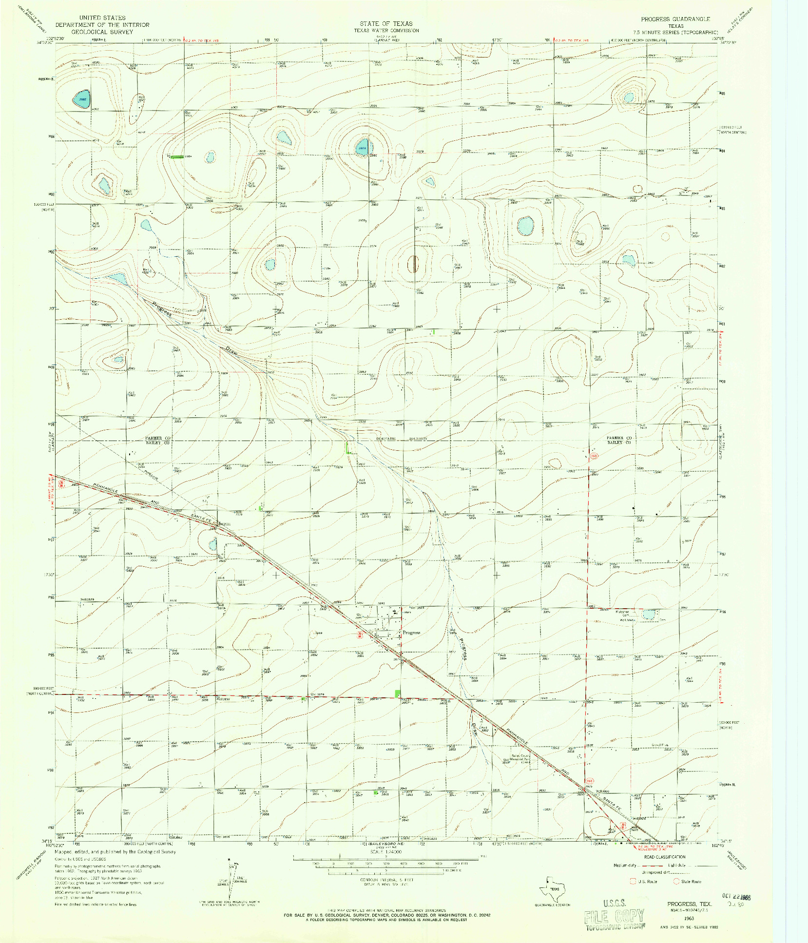 USGS 1:24000-SCALE QUADRANGLE FOR PROGRESS, TX 1963