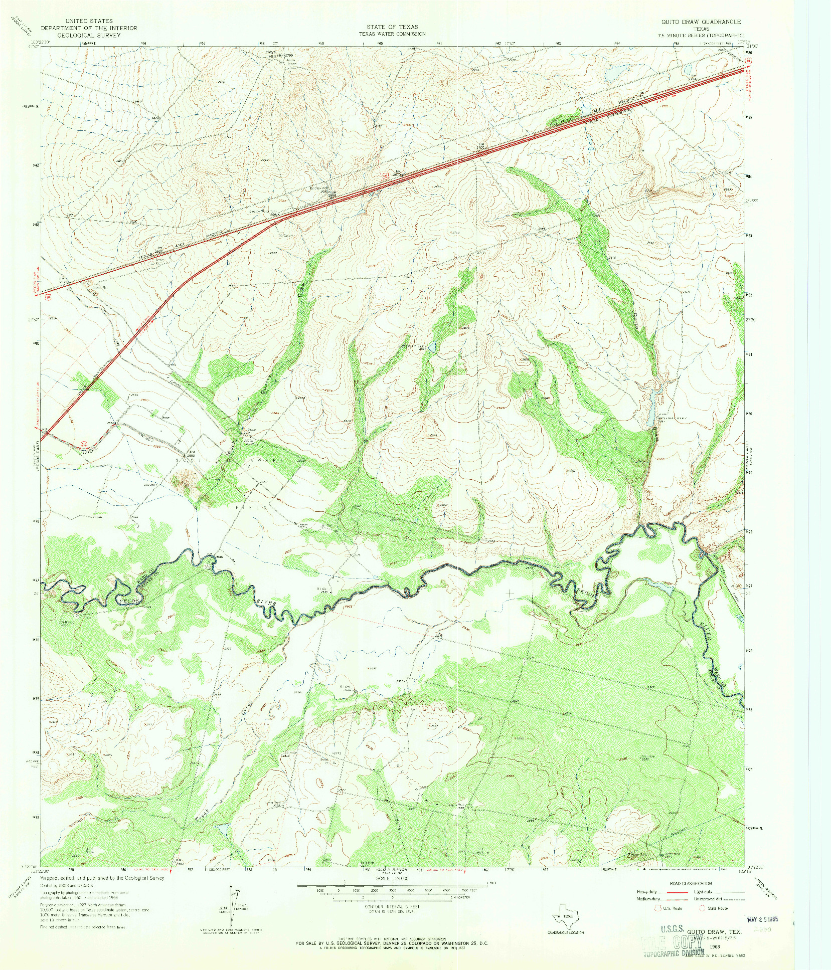 USGS 1:24000-SCALE QUADRANGLE FOR QUITO DRAW, TX 1963