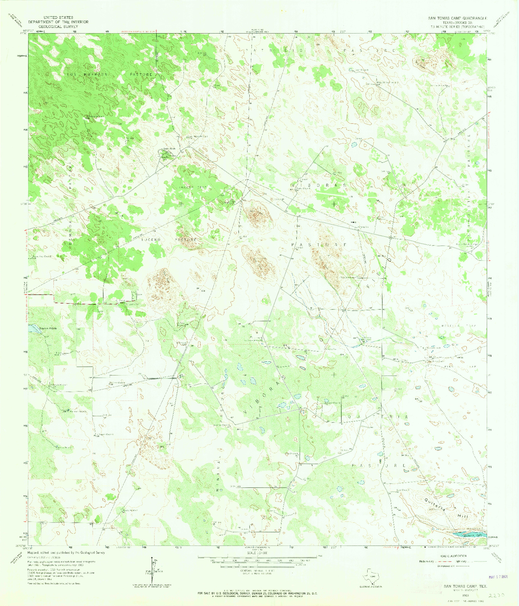 USGS 1:24000-SCALE QUADRANGLE FOR SAN TOMAS CAMP, TX 1963