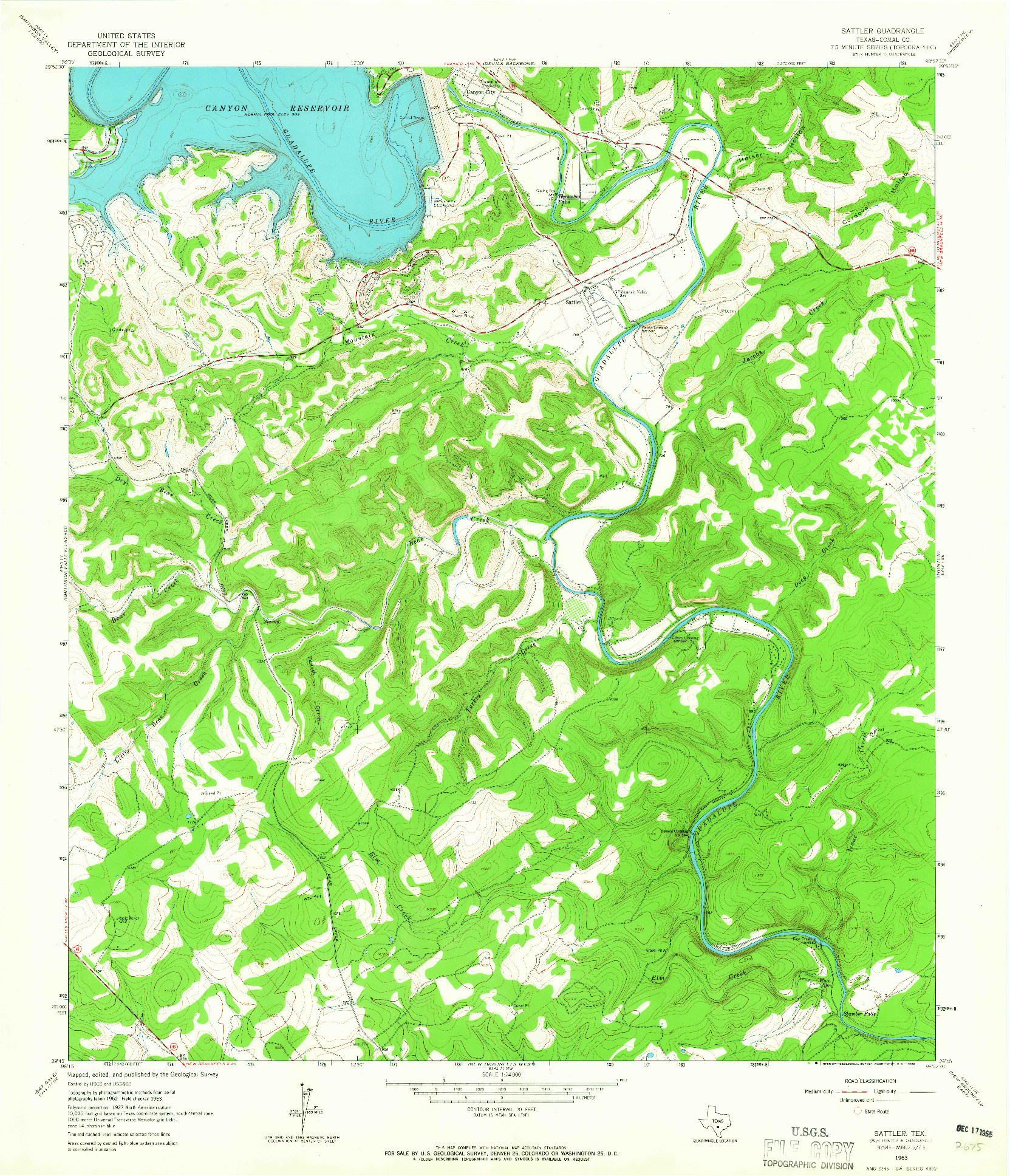 USGS 1:24000-SCALE QUADRANGLE FOR SATTLER, TX 1963