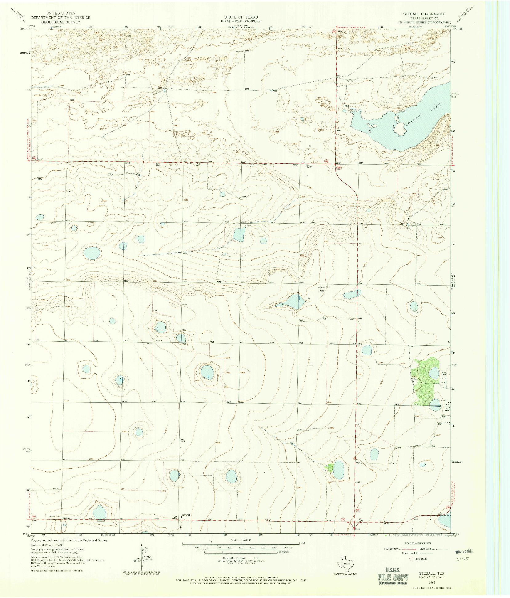 USGS 1:24000-SCALE QUADRANGLE FOR STEGALL, TX 1962