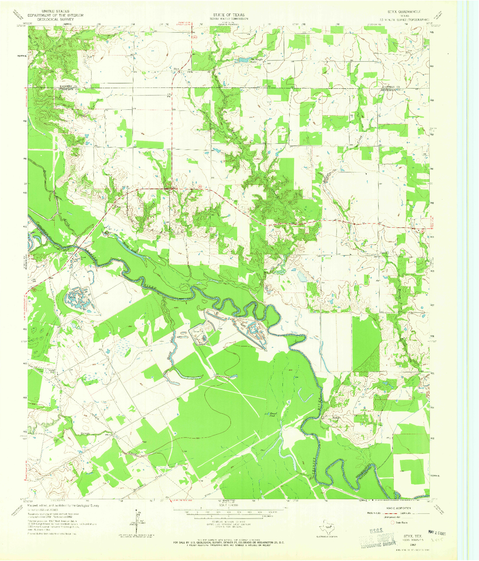 USGS 1:24000-SCALE QUADRANGLE FOR STYX, TX 1962