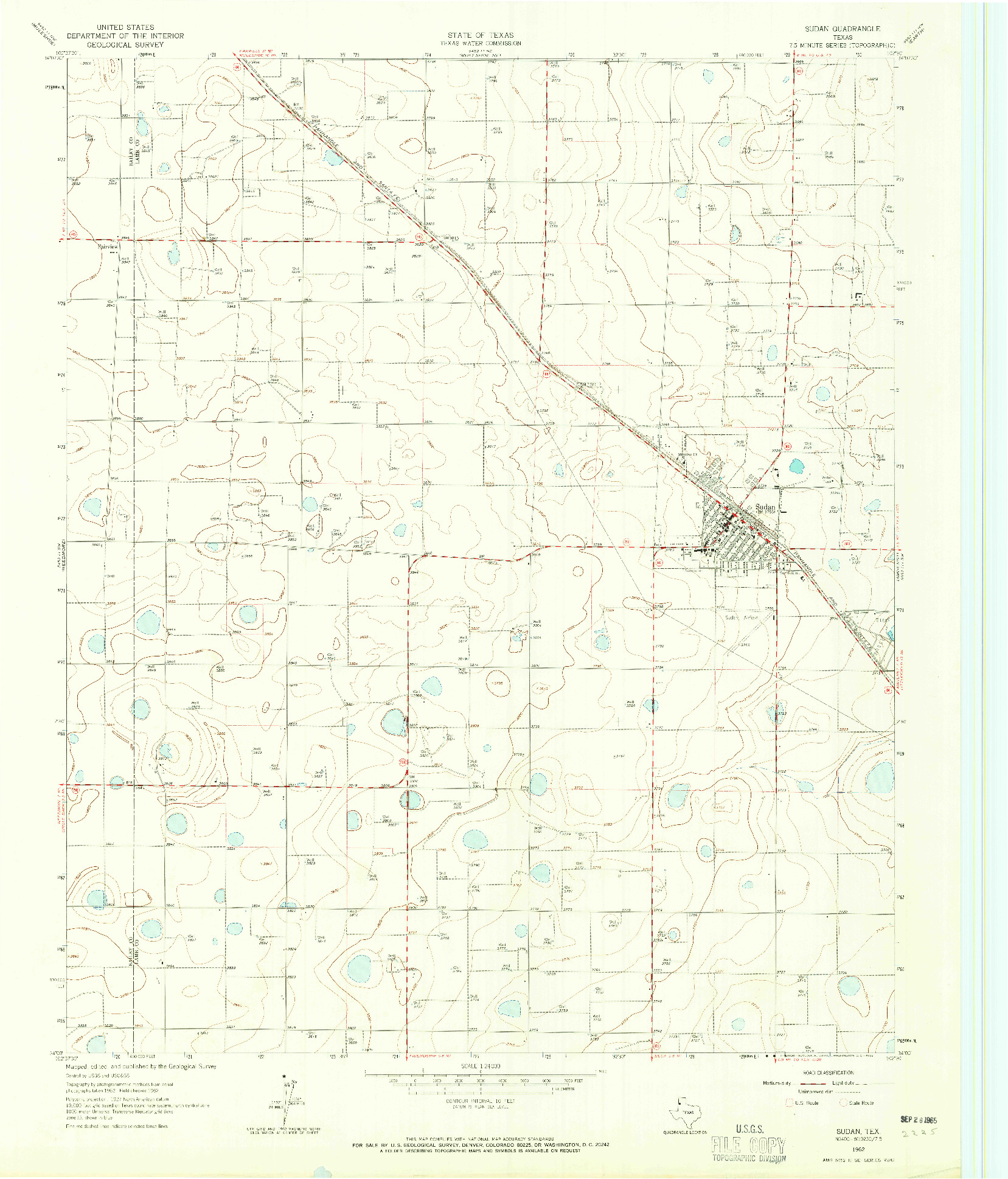 USGS 1:24000-SCALE QUADRANGLE FOR SUDAN, TX 1962