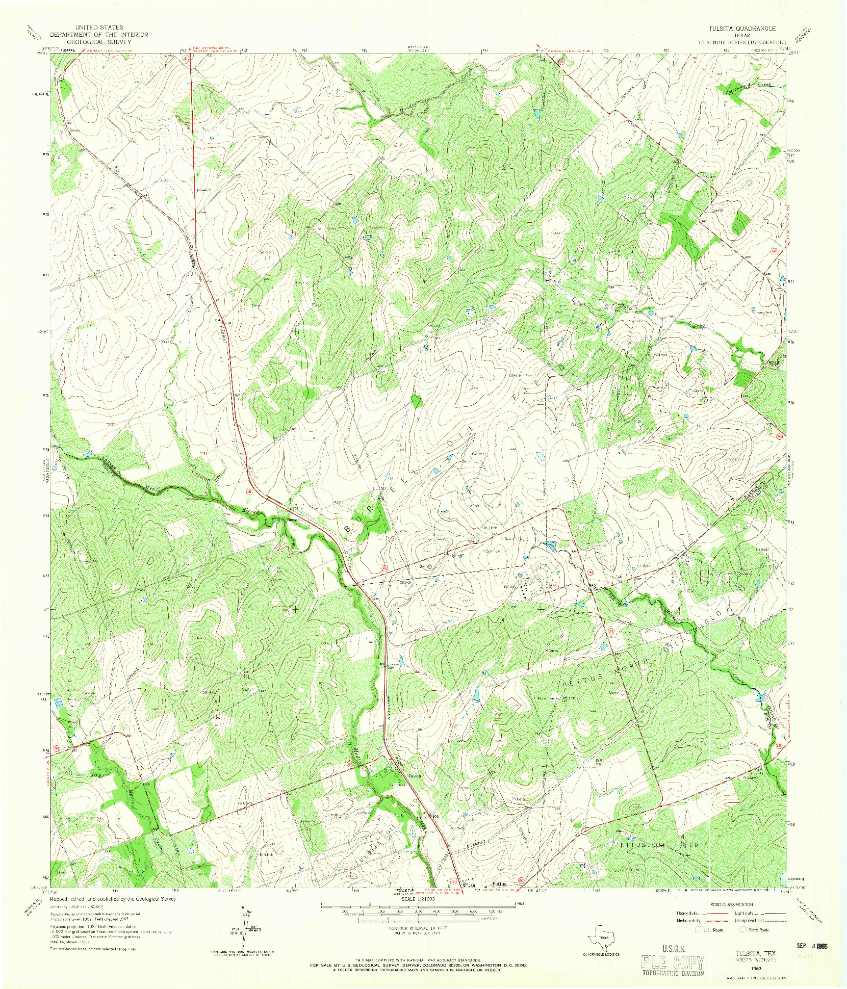 USGS 1:24000-SCALE QUADRANGLE FOR TULSITA, TX 1963