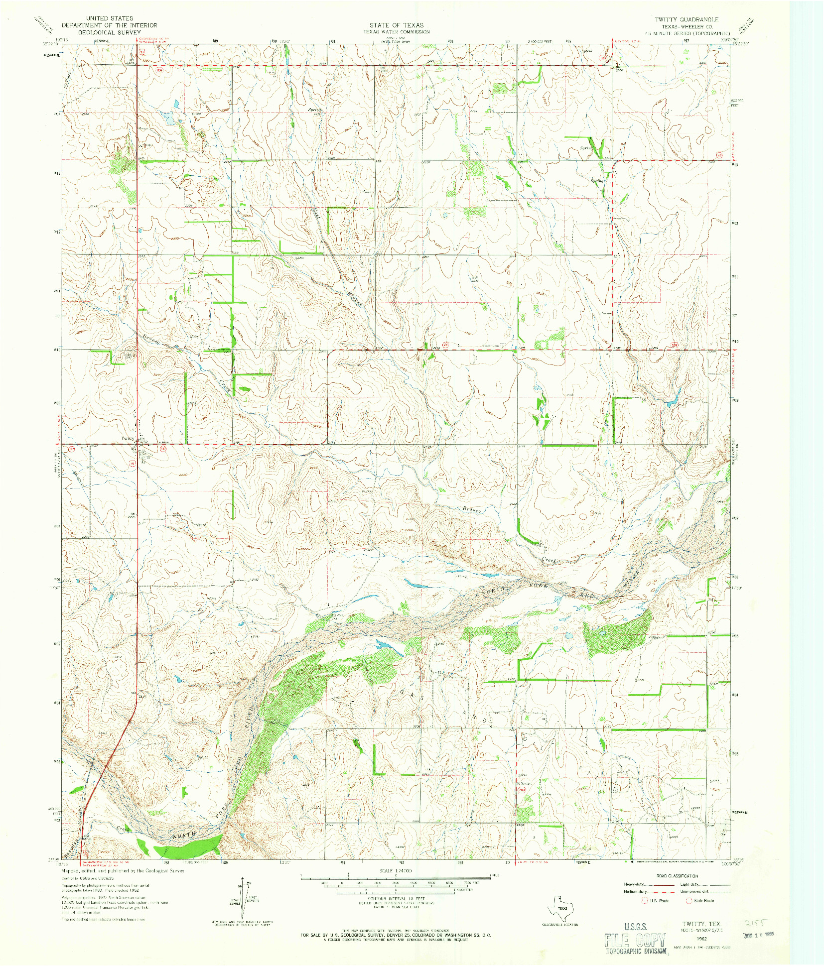 USGS 1:24000-SCALE QUADRANGLE FOR TWITTY, TX 1962