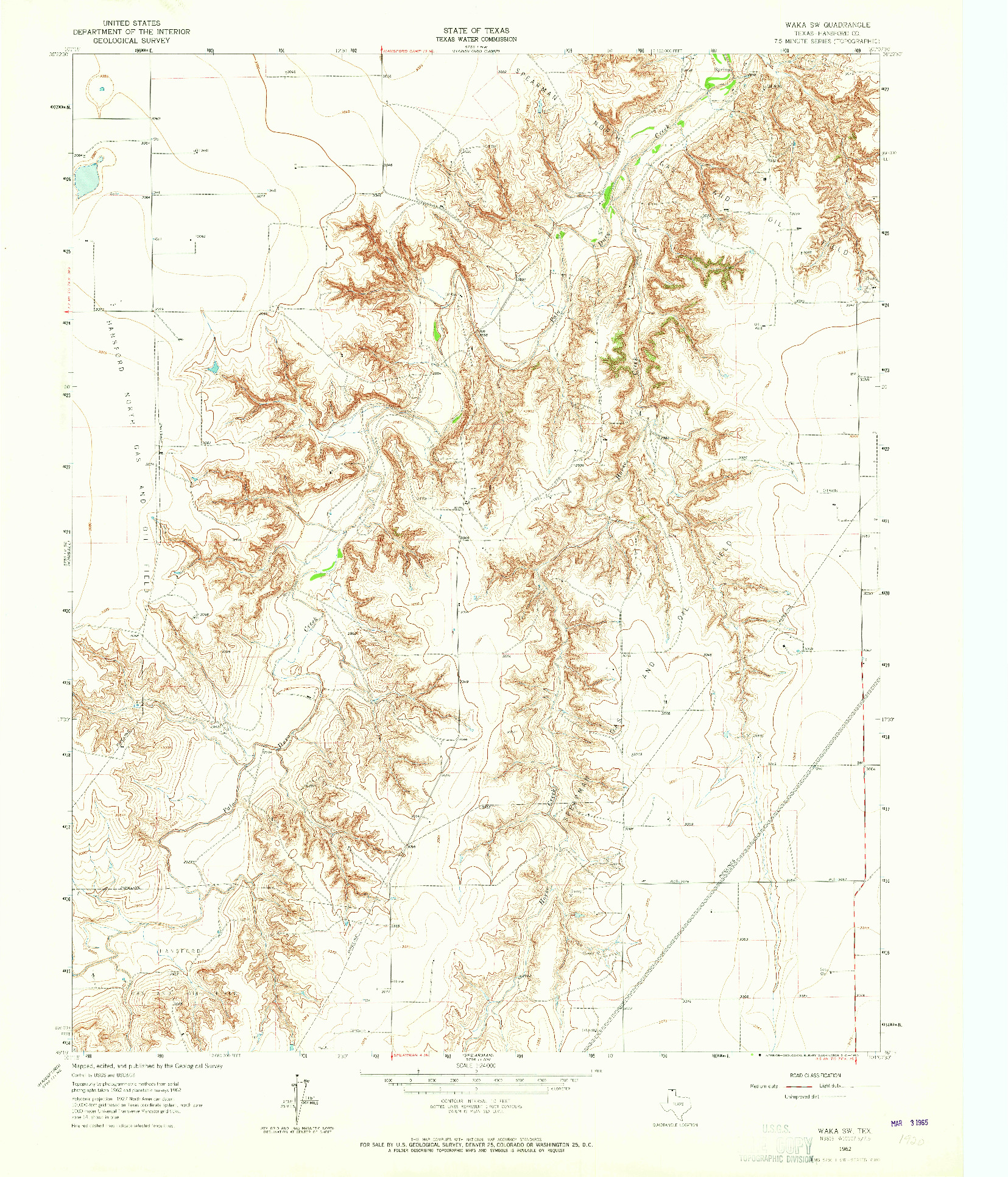 USGS 1:24000-SCALE QUADRANGLE FOR WAKA SW, TX 1962