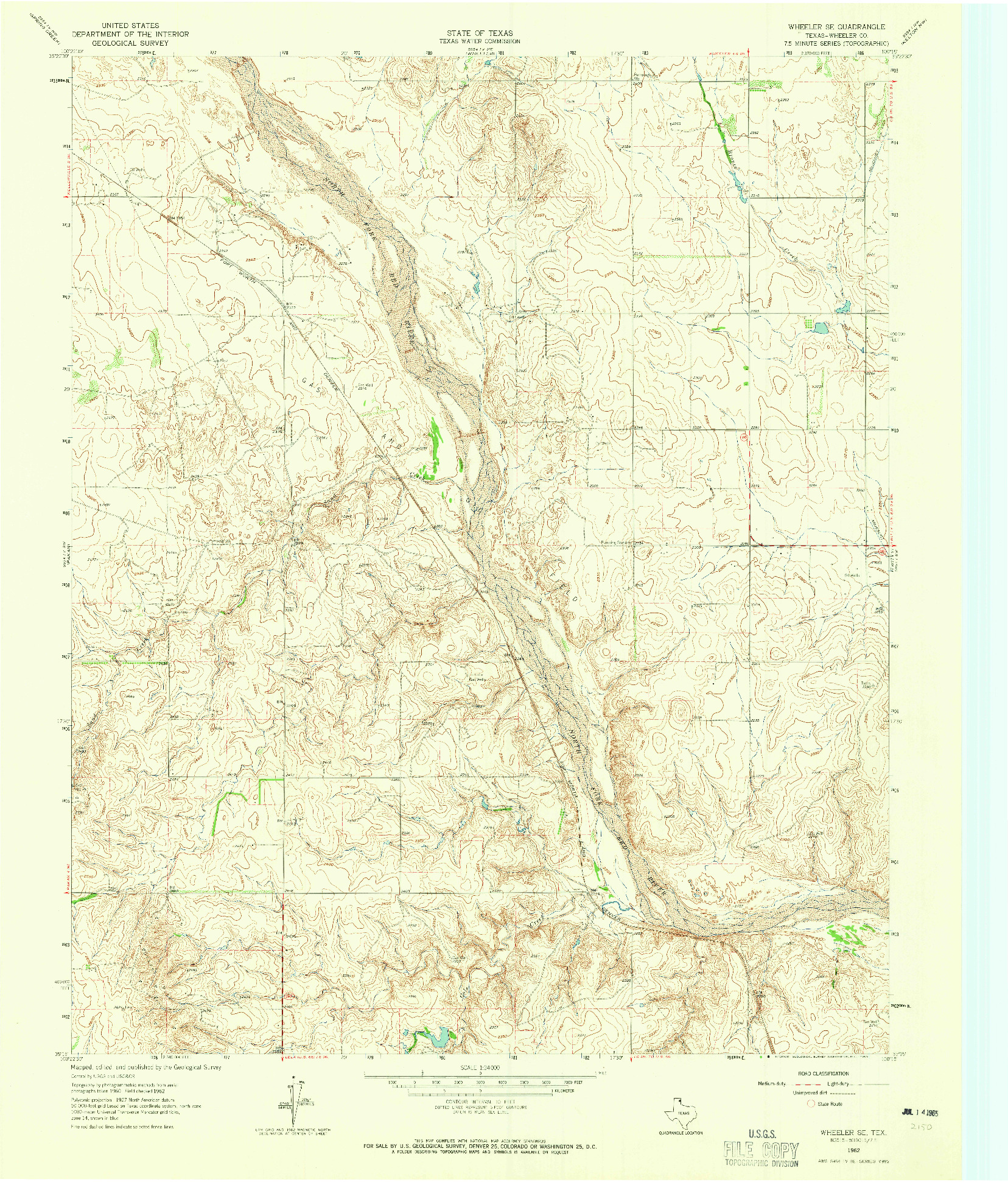 USGS 1:24000-SCALE QUADRANGLE FOR WHEELER SE, TX 1962