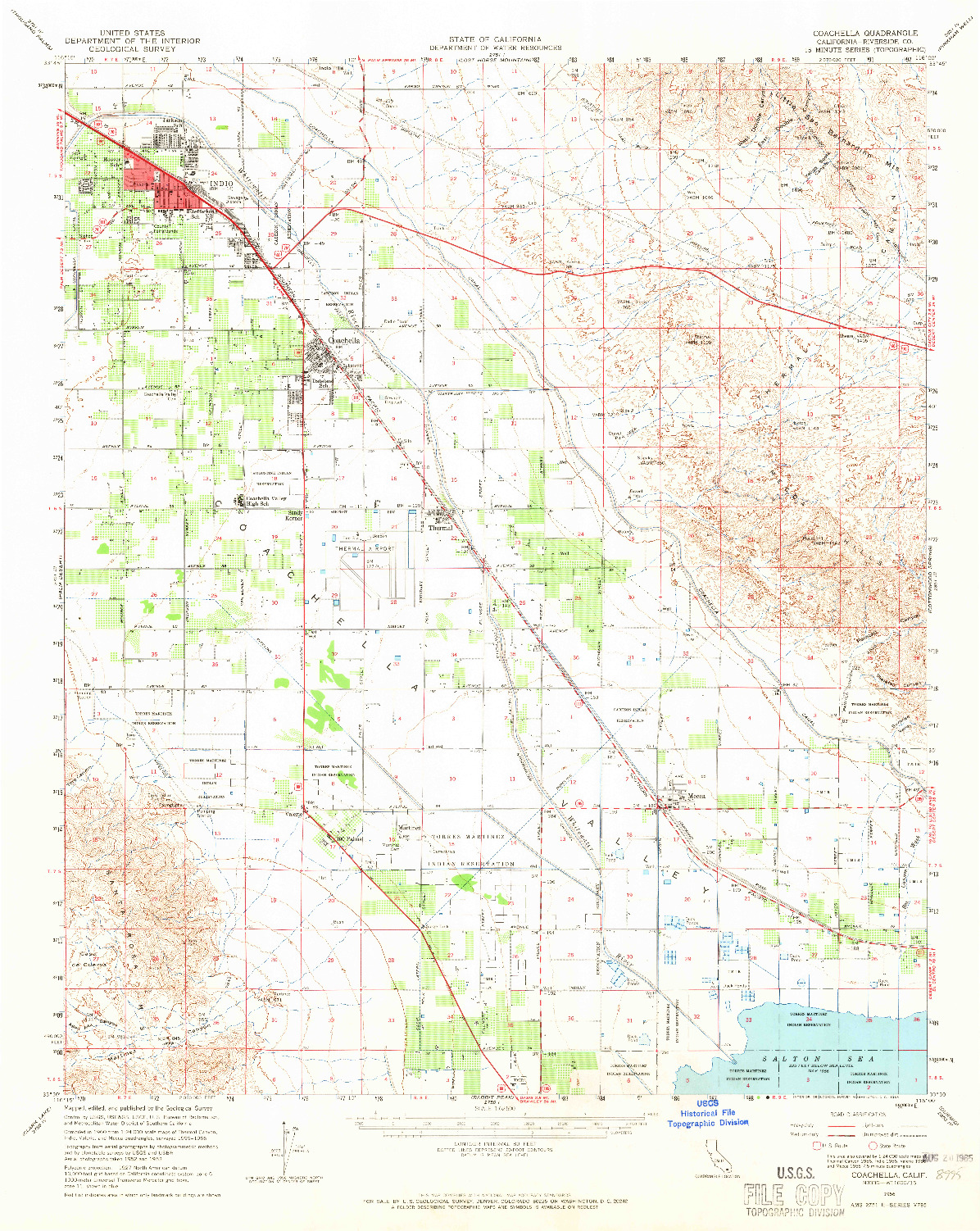 USGS 1:62500-SCALE QUADRANGLE FOR COACHELLA, CA 1956