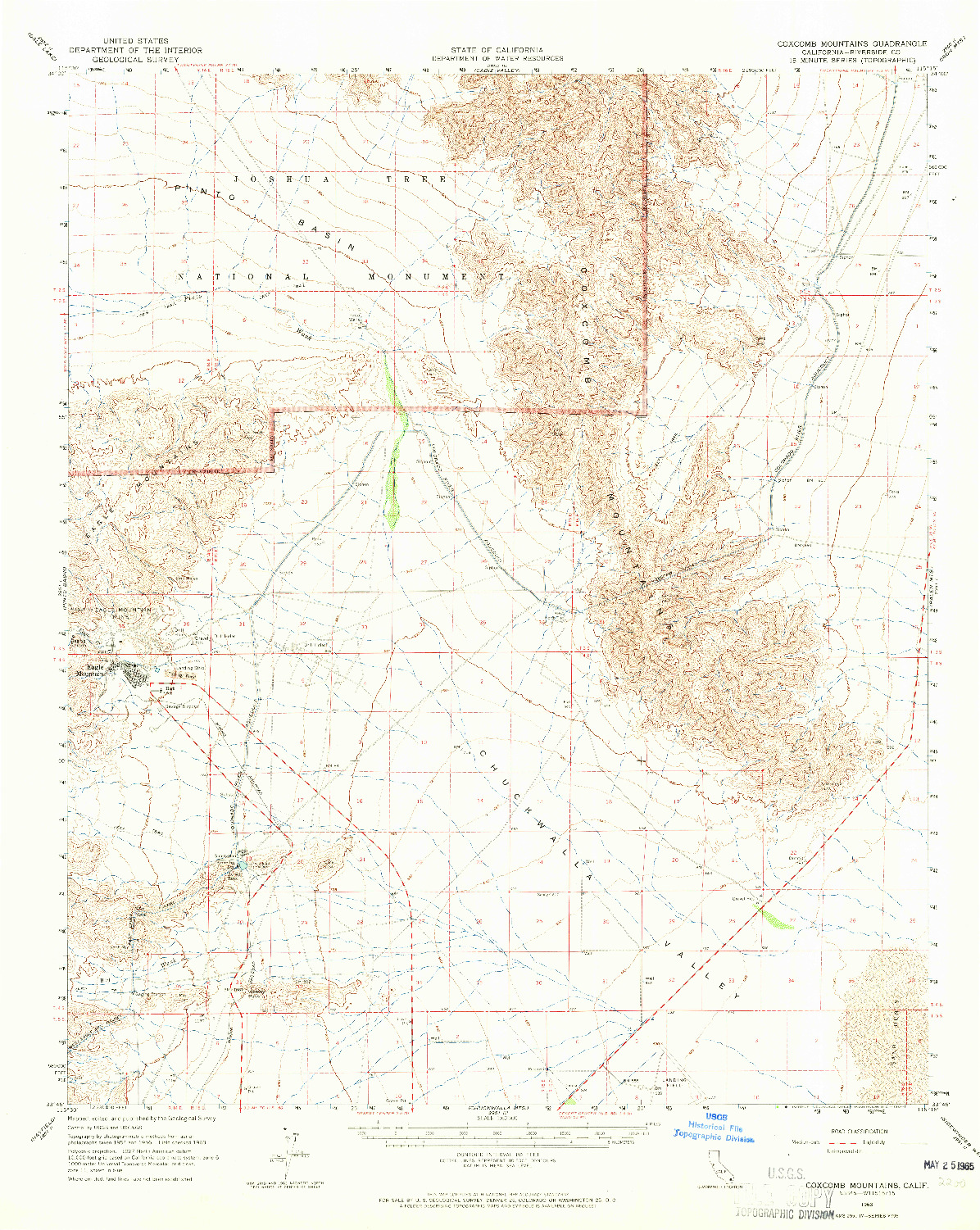 USGS 1:62500-SCALE QUADRANGLE FOR COXCOMB MOUNTAINS, CA 1963