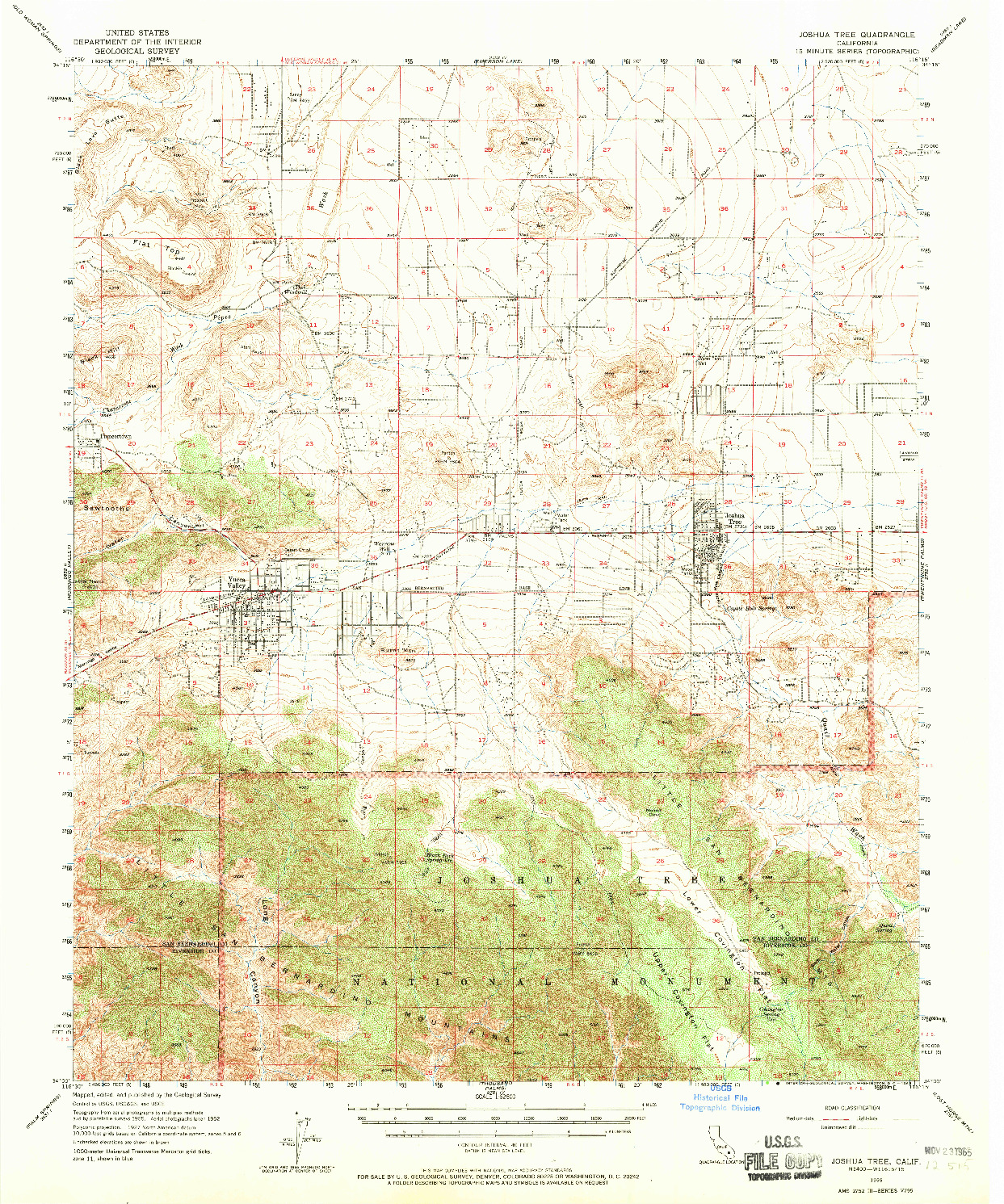 USGS 1:62500-SCALE QUADRANGLE FOR JOSHUA TREE, CA 1955
