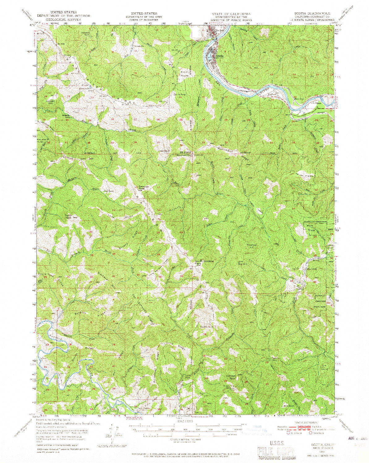 USGS 1:62500-SCALE QUADRANGLE FOR SCOTIA, CA 1950