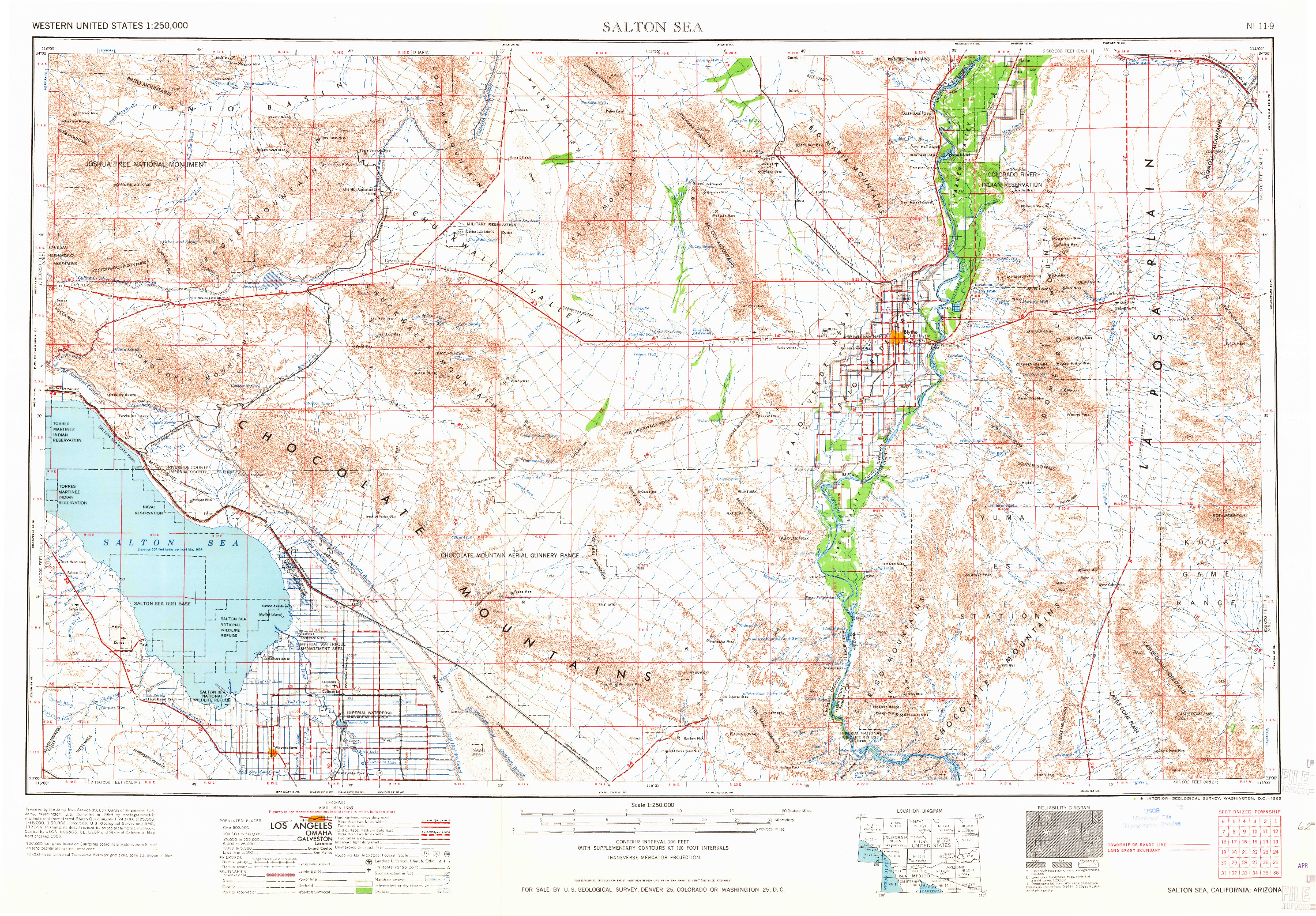 USGS 1:250000-SCALE QUADRANGLE FOR SALTON SEA, CA 1965