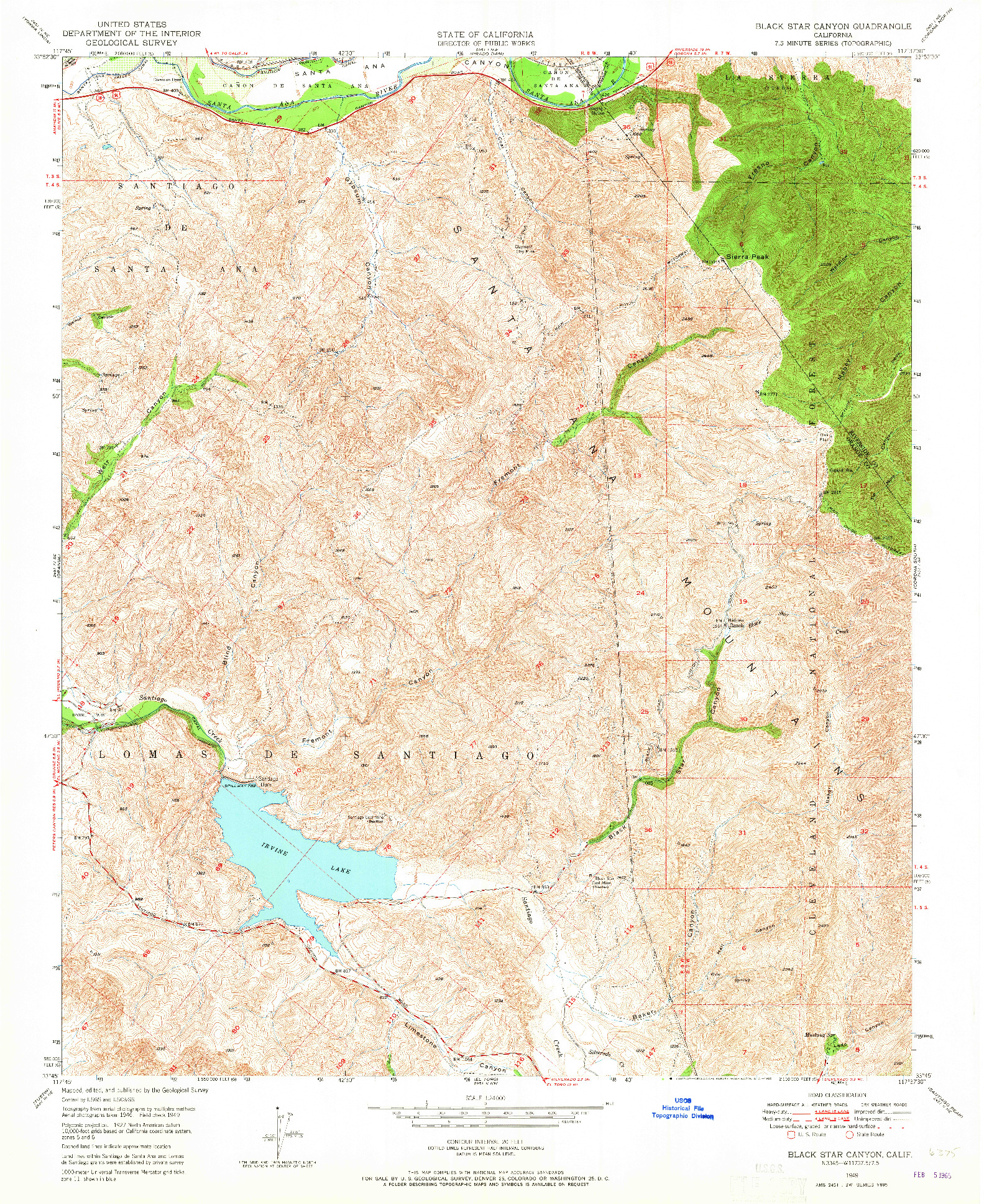 USGS 1:24000-SCALE QUADRANGLE FOR BLACK STAR CANYON, CA 1949