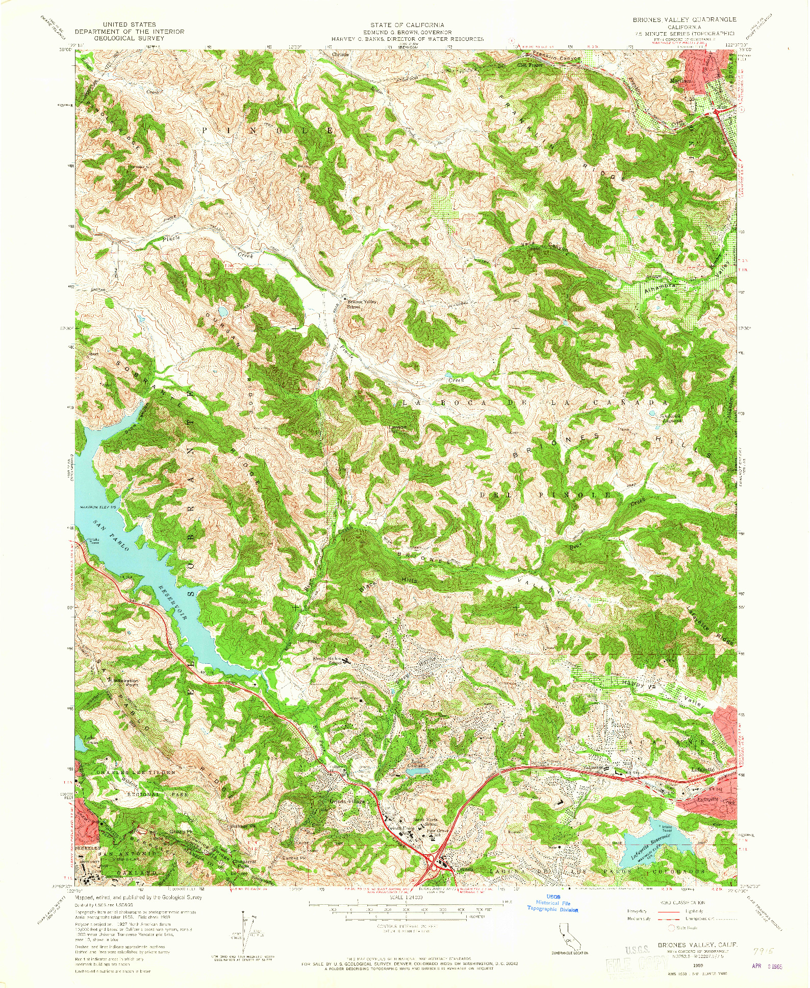 USGS 1:24000-SCALE QUADRANGLE FOR BRIONES VALLEY, CA 1959