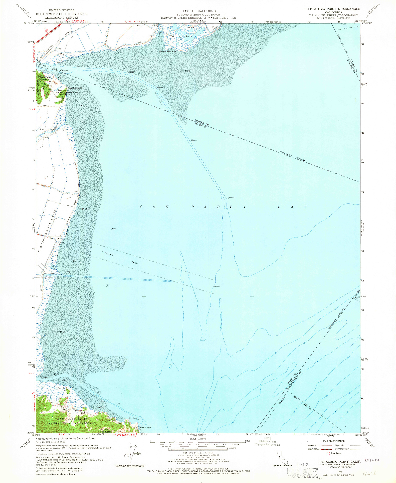 USGS 1:24000-SCALE QUADRANGLE FOR PETALUMA POINT, CA 1959