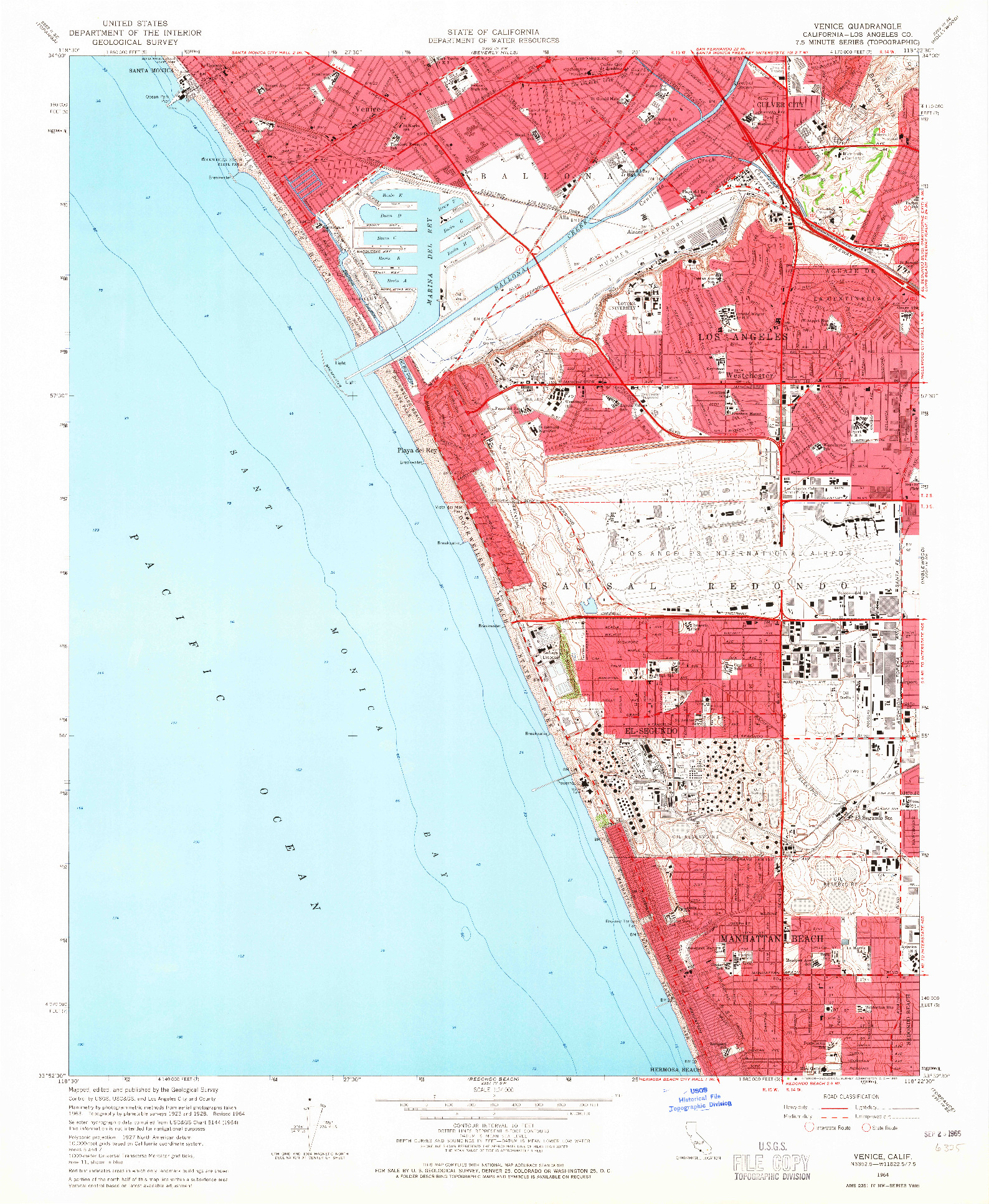 USGS 1:24000-SCALE QUADRANGLE FOR VENICE, CA 1964