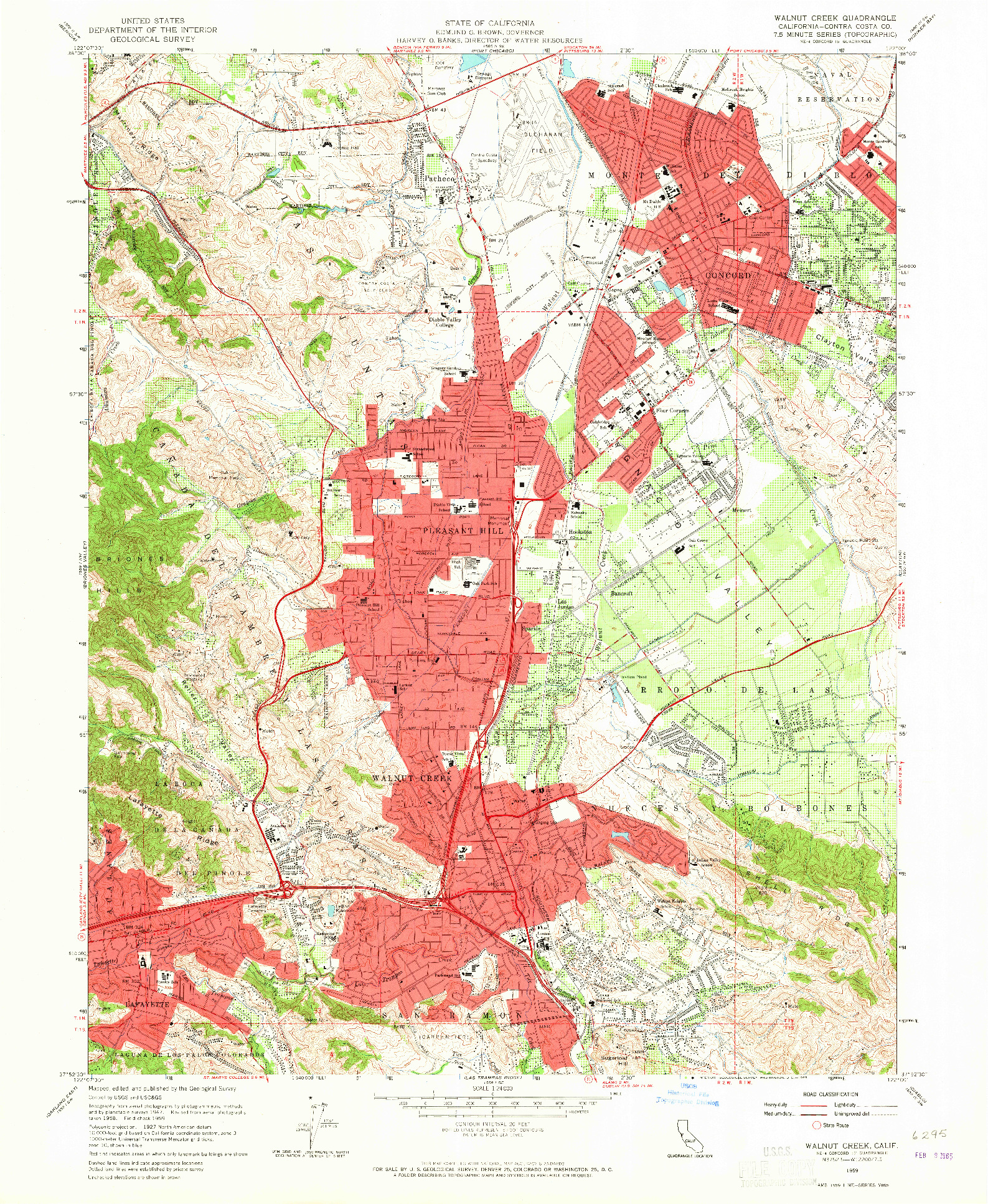 USGS 1:24000-SCALE QUADRANGLE FOR WALNUT CREEK, CA 1959