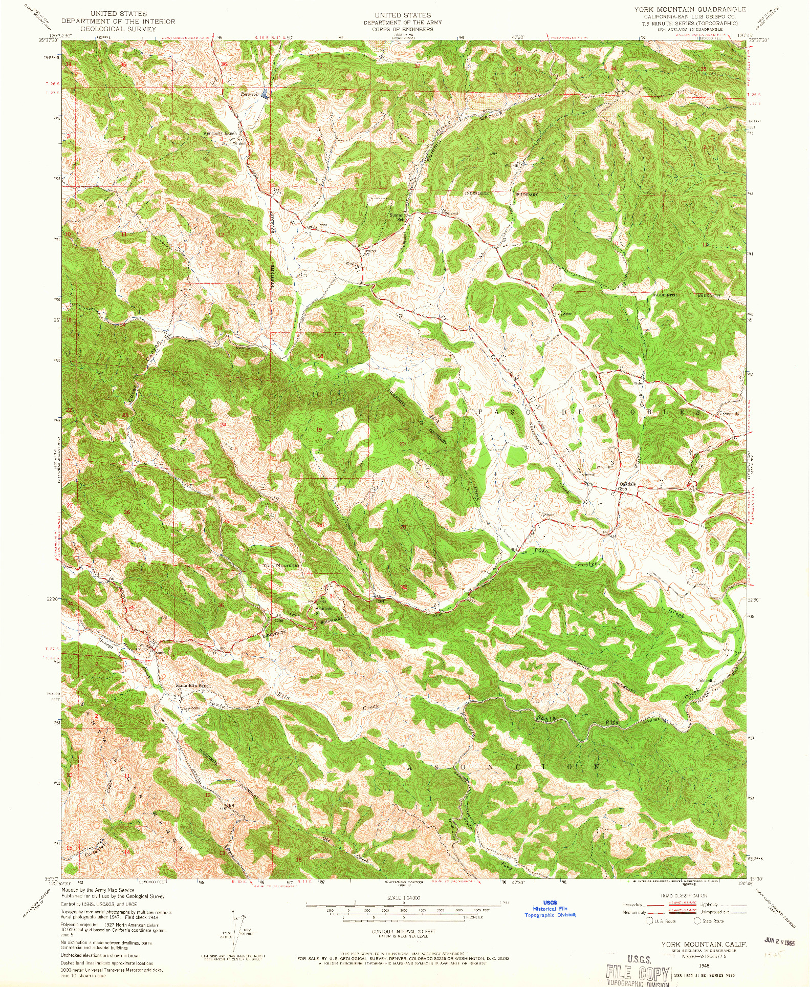 USGS 1:24000-SCALE QUADRANGLE FOR YORK MOUNTAIN, CA 1948