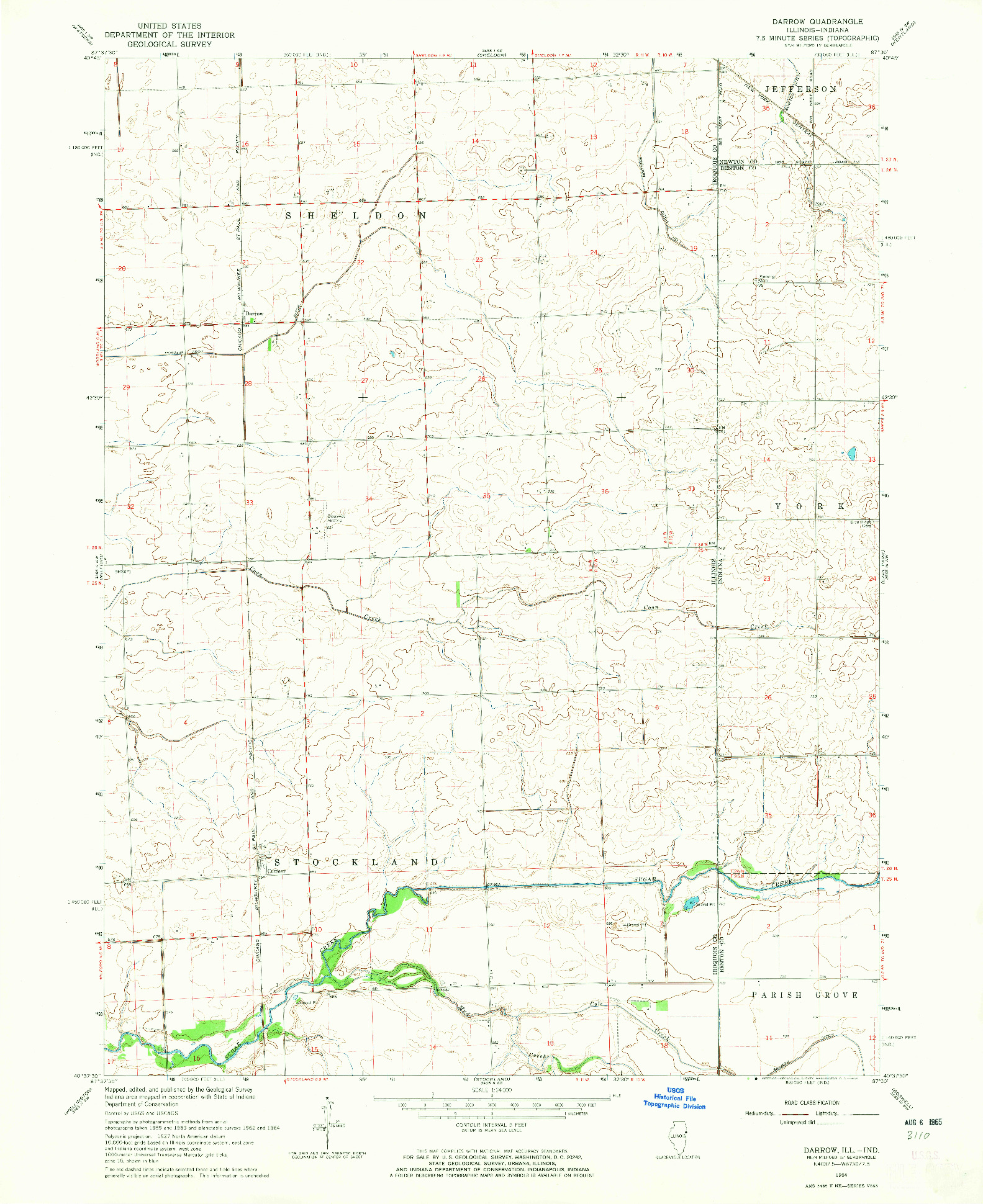 USGS 1:24000-SCALE QUADRANGLE FOR DARROW, IL 1964