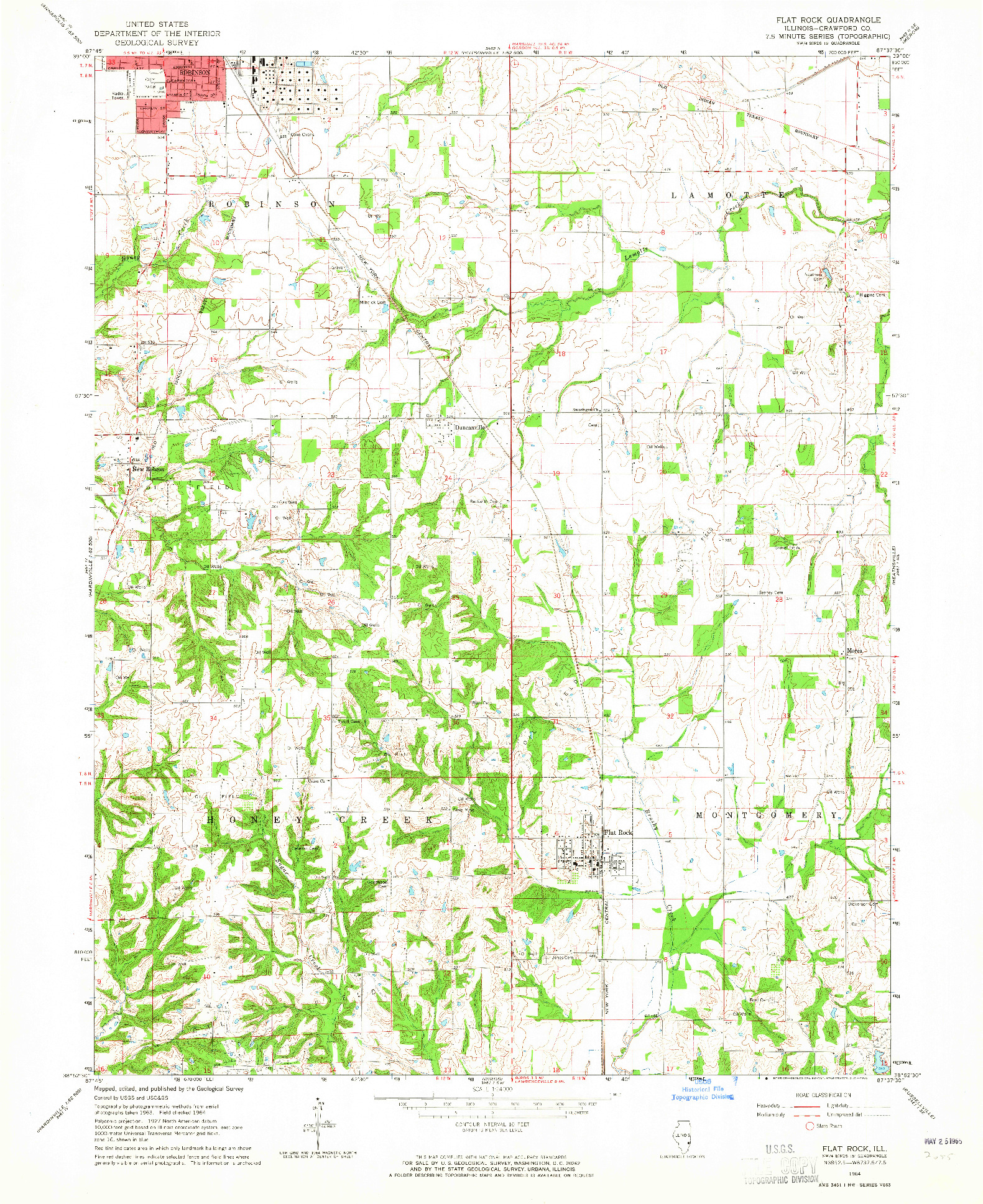 USGS 1:24000-SCALE QUADRANGLE FOR FLAT ROCK, IL 1964