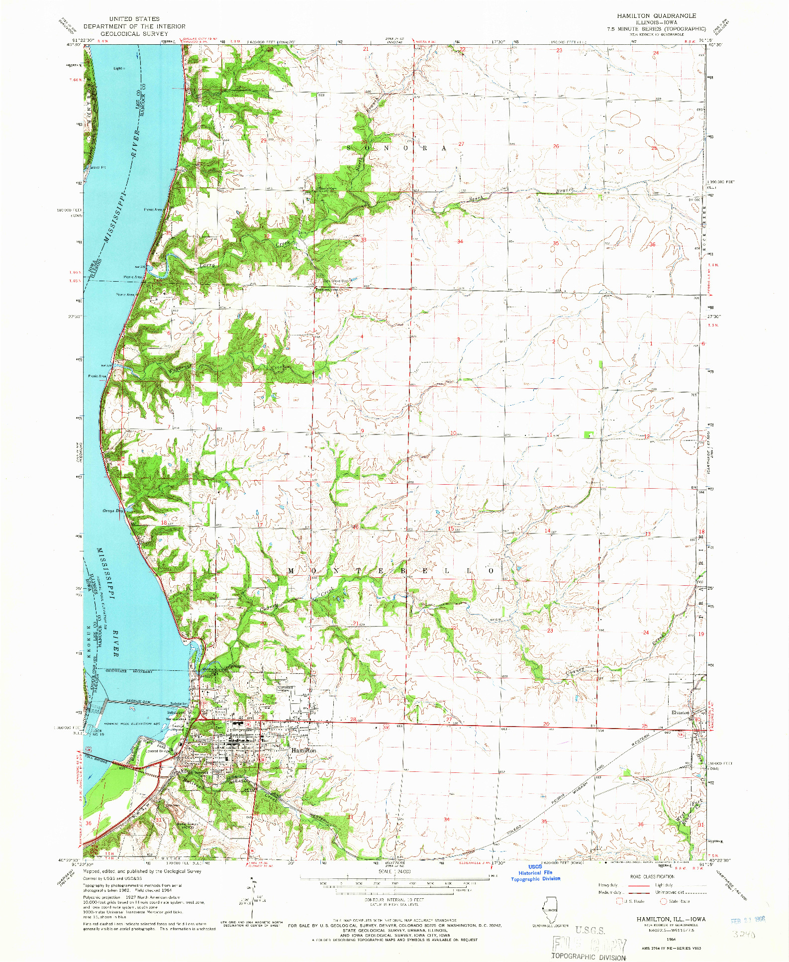 USGS 1:24000-SCALE QUADRANGLE FOR HAMILTON, IL 1964