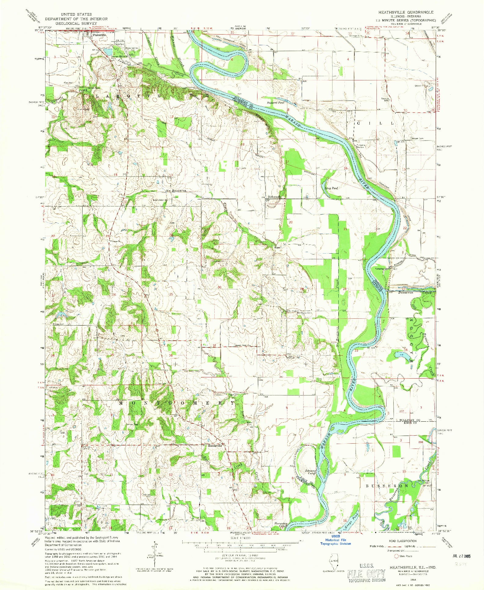 USGS 1:24000-SCALE QUADRANGLE FOR HEATHSVILLE, IL 1964