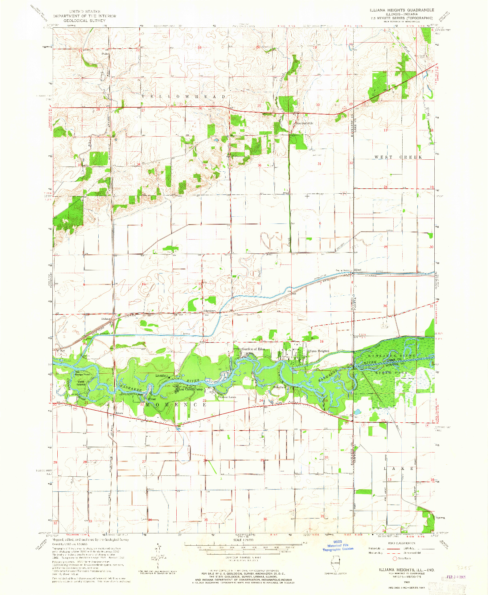 USGS 1:24000-SCALE QUADRANGLE FOR ILLIANA HEIGHTS, IL 1963