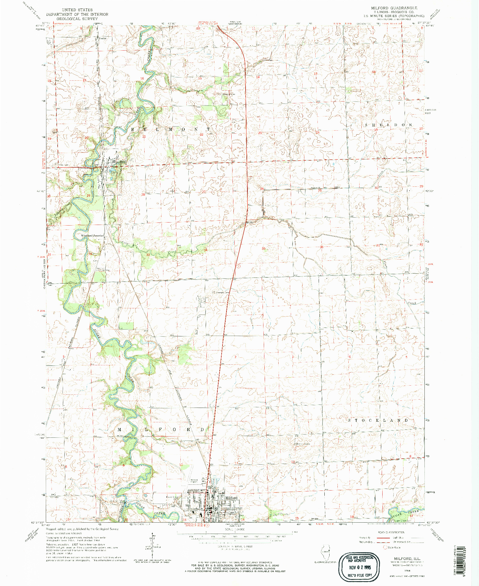 USGS 1:24000-SCALE QUADRANGLE FOR MILFORD, IL 1964