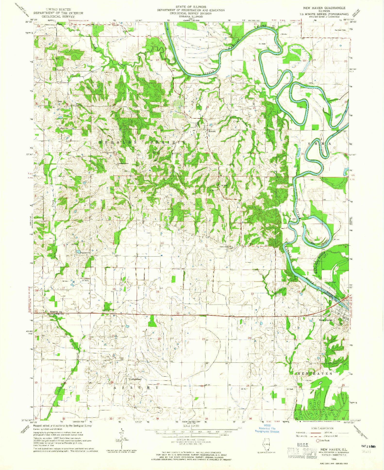 USGS 1:24000-SCALE QUADRANGLE FOR NEW HAVEN, IL 1964