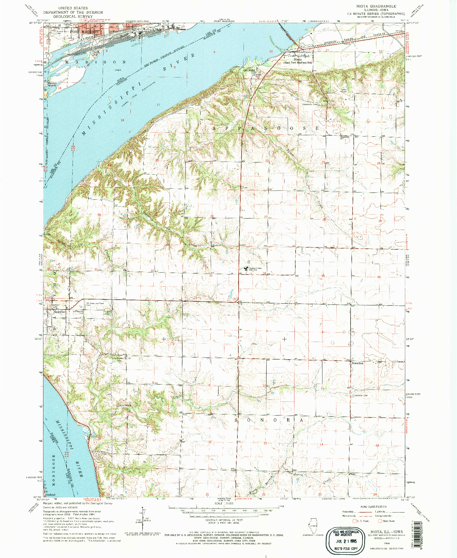 USGS 1:24000-SCALE QUADRANGLE FOR NIOTA, IL 1964